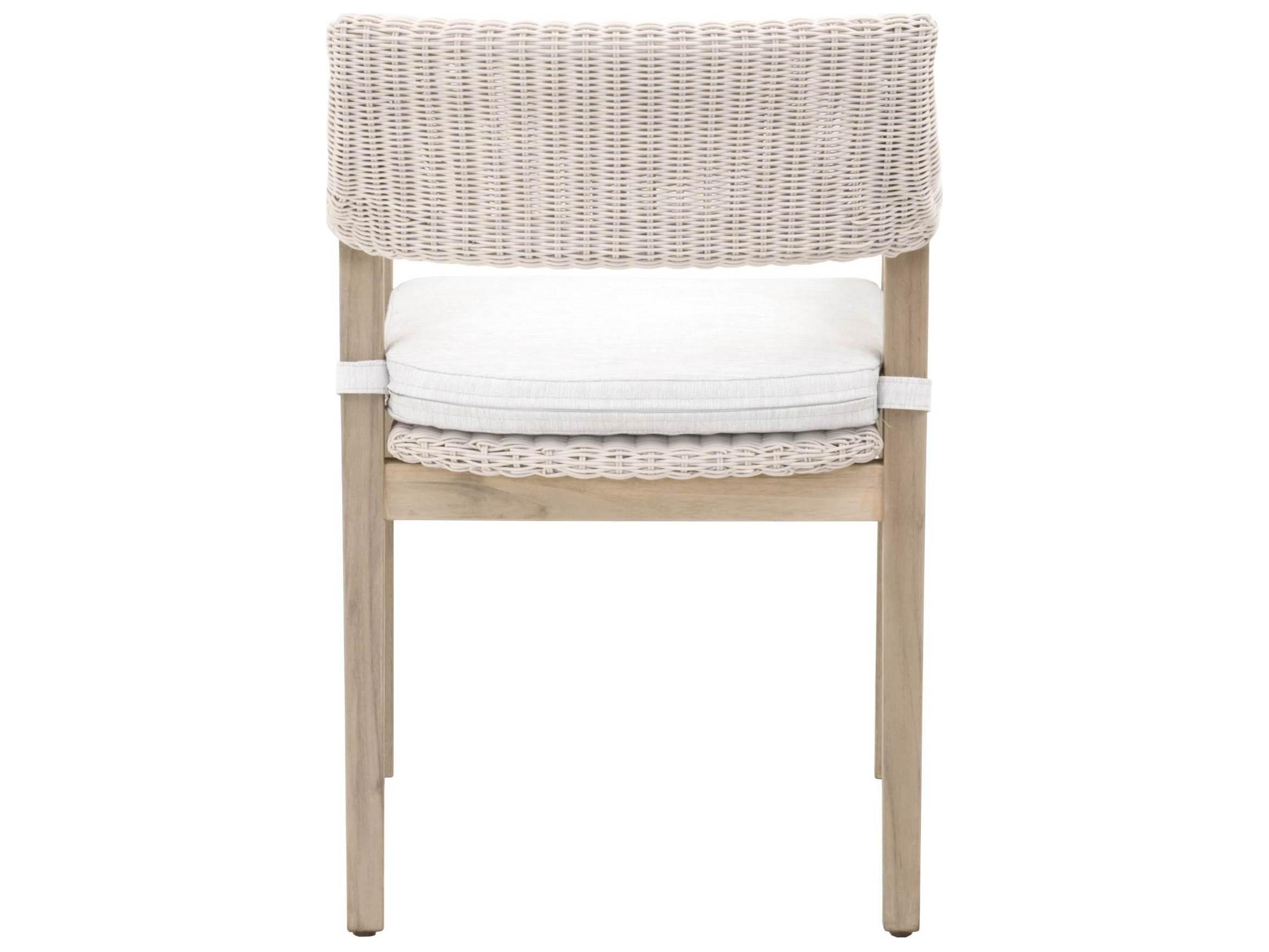 Luxecor Respite Outdoor White Lucia Dining Arm Chair with Speckle Cushion