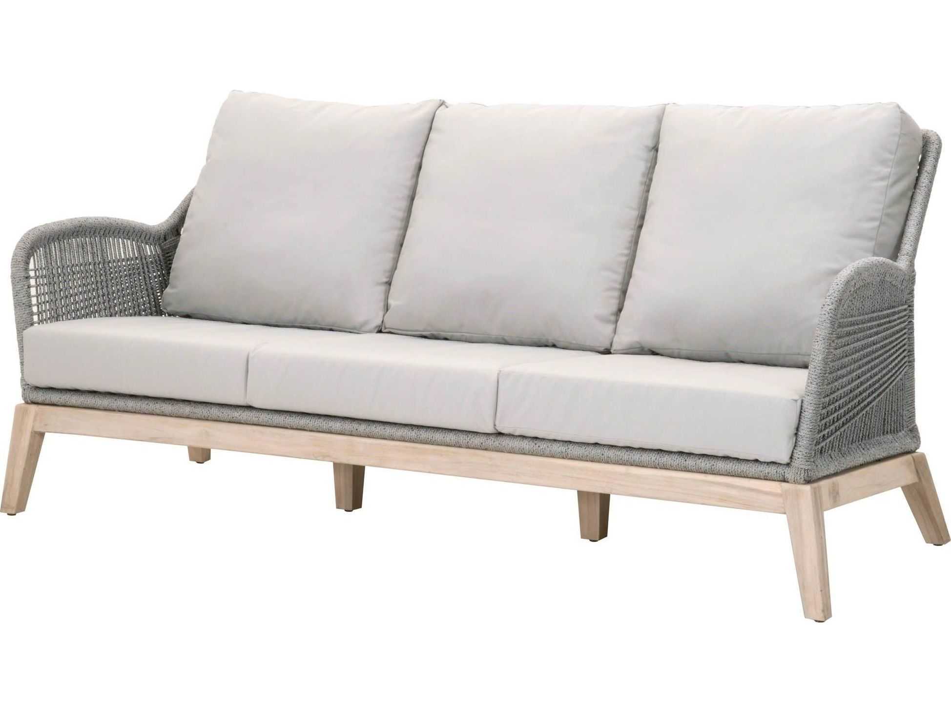 Luxecor Respite Outdoor Rope Platinum / Smoke Gray Cushion Sofa