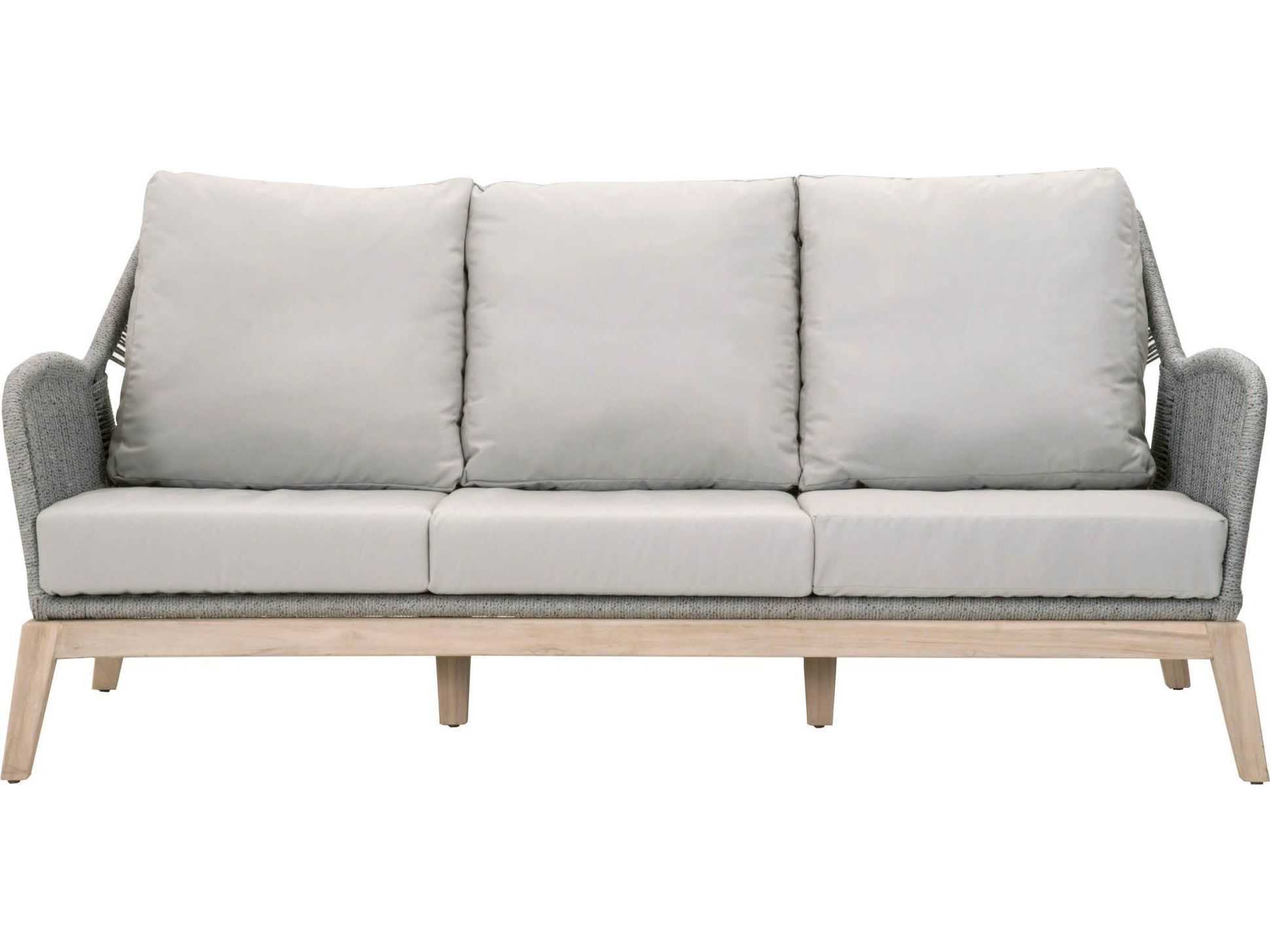 Luxecor Respite Outdoor Rope Platinum / Smoke Gray Cushion Sofa