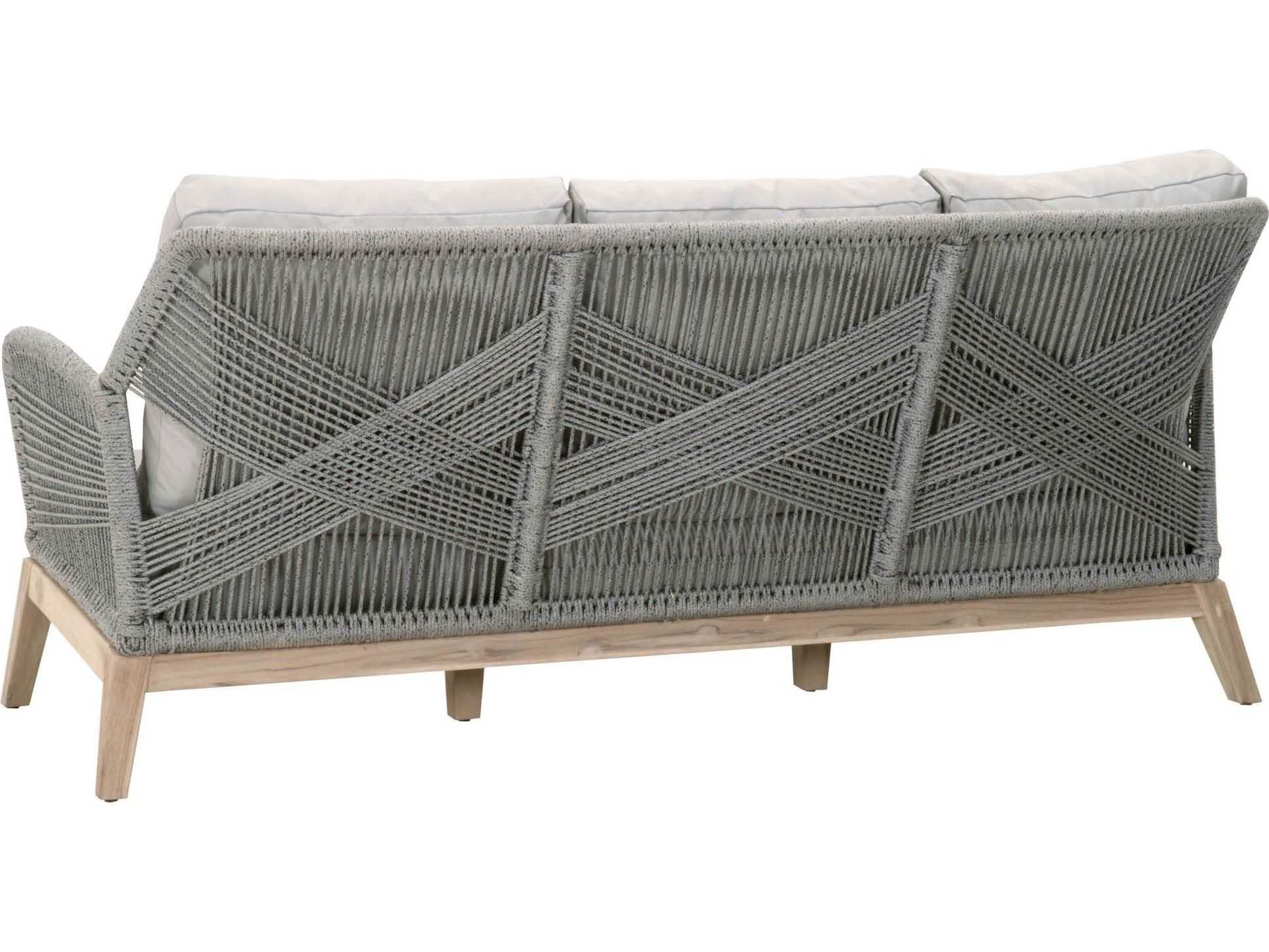 Luxecor Respite Outdoor Rope Platinum / Smoke Gray Cushion Sofa