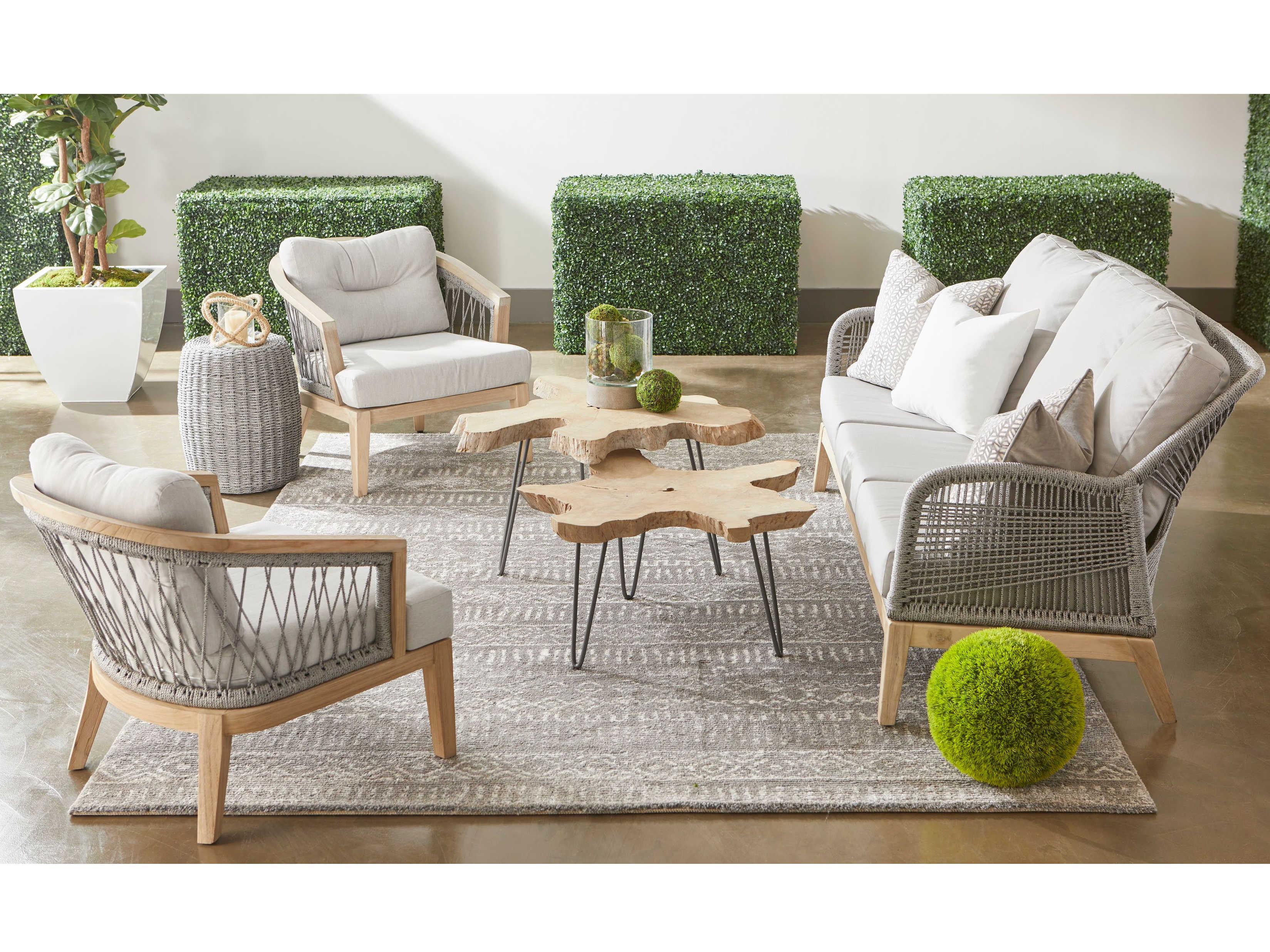 Luxecor Respite Outdoor Rope Platinum / Smoke Gray Cushion Sofa