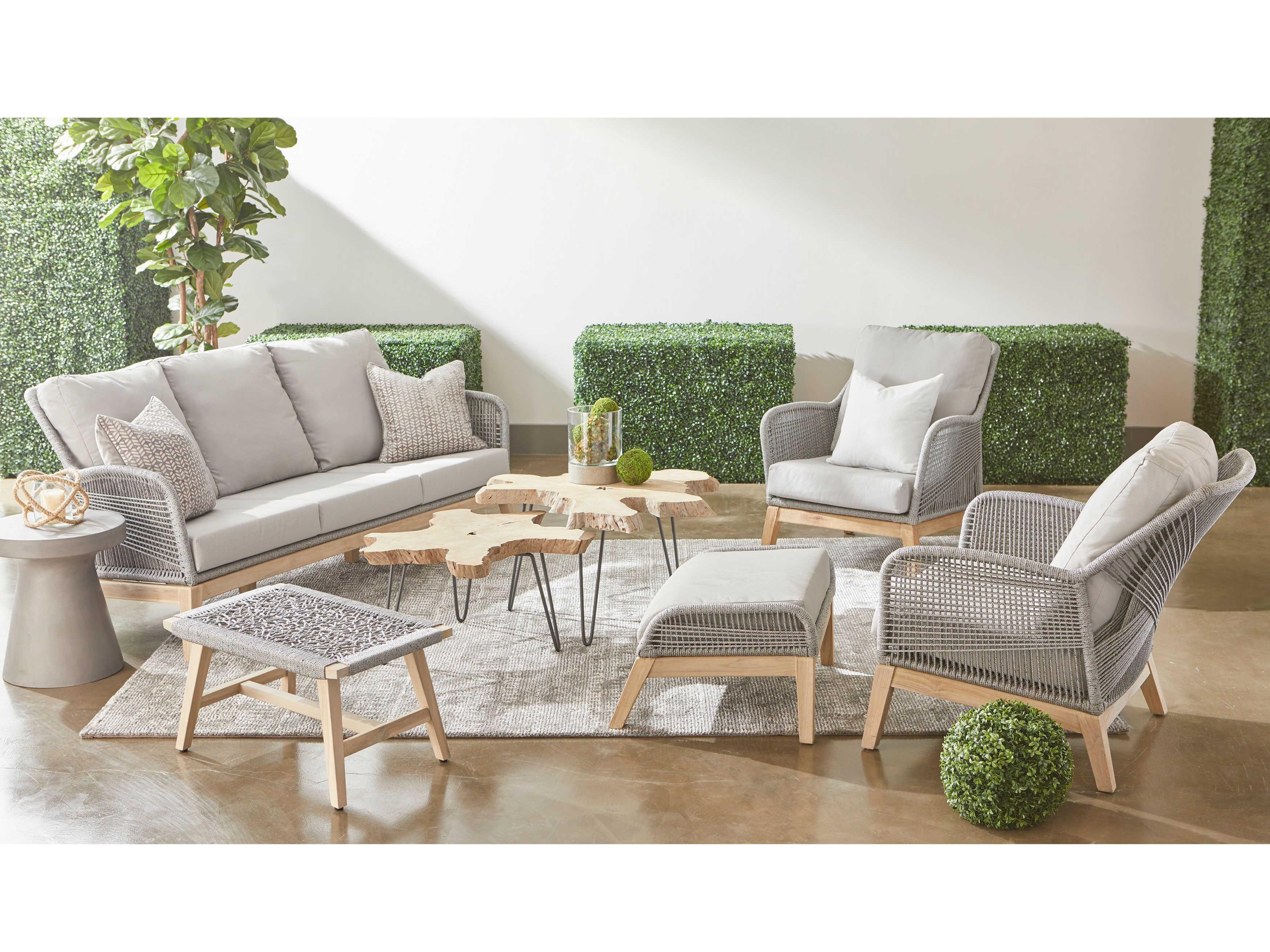 Luxecor Respite Outdoor Rope Platinum / Smoke Gray Cushion Sofa