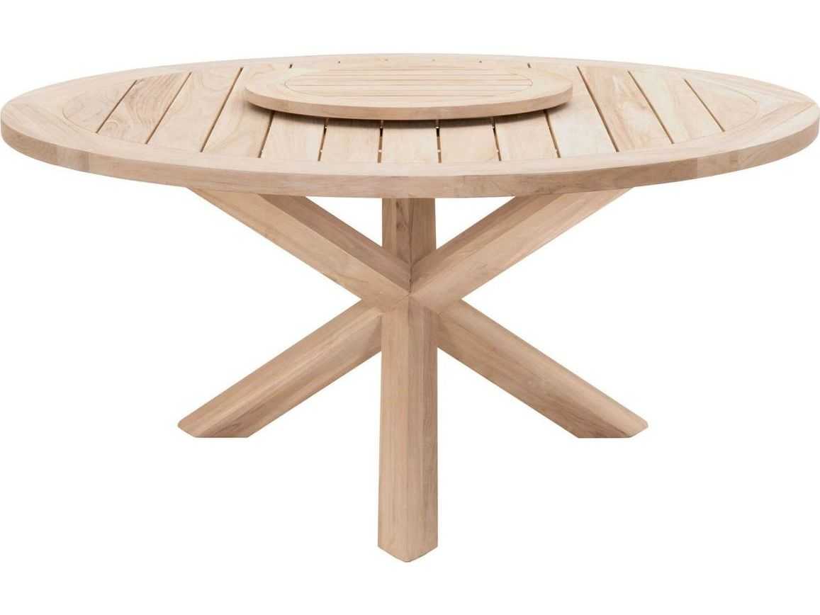 Luxecor Respite Outdoor Gray Teak Lazy Susan