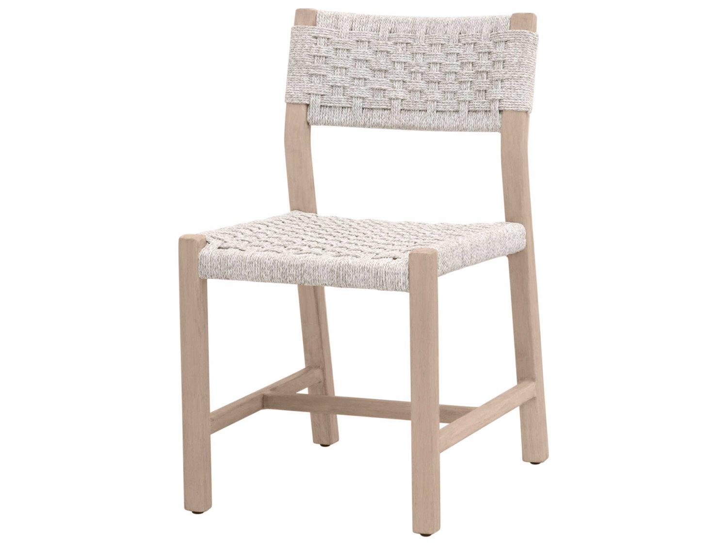Essentials for Living Woven-Outdoor Teak Rope Dining Chair, Set of 2