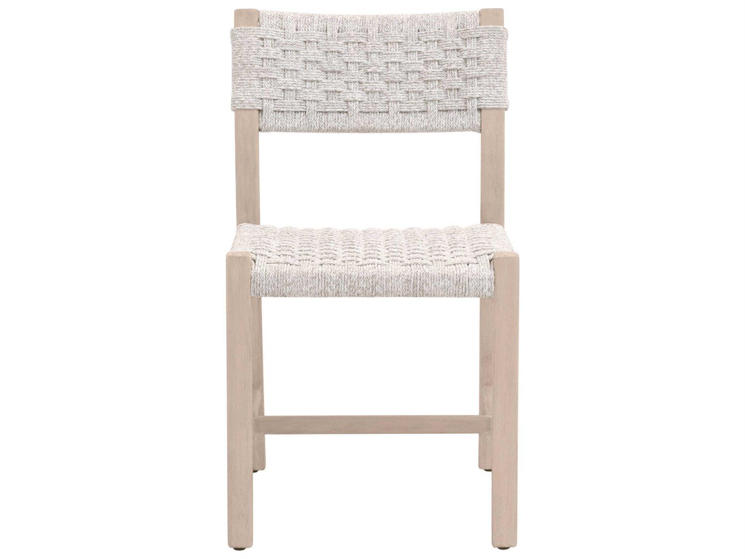 Essentials for Living Woven-Outdoor Teak Rope Dining Chair, Set of 2