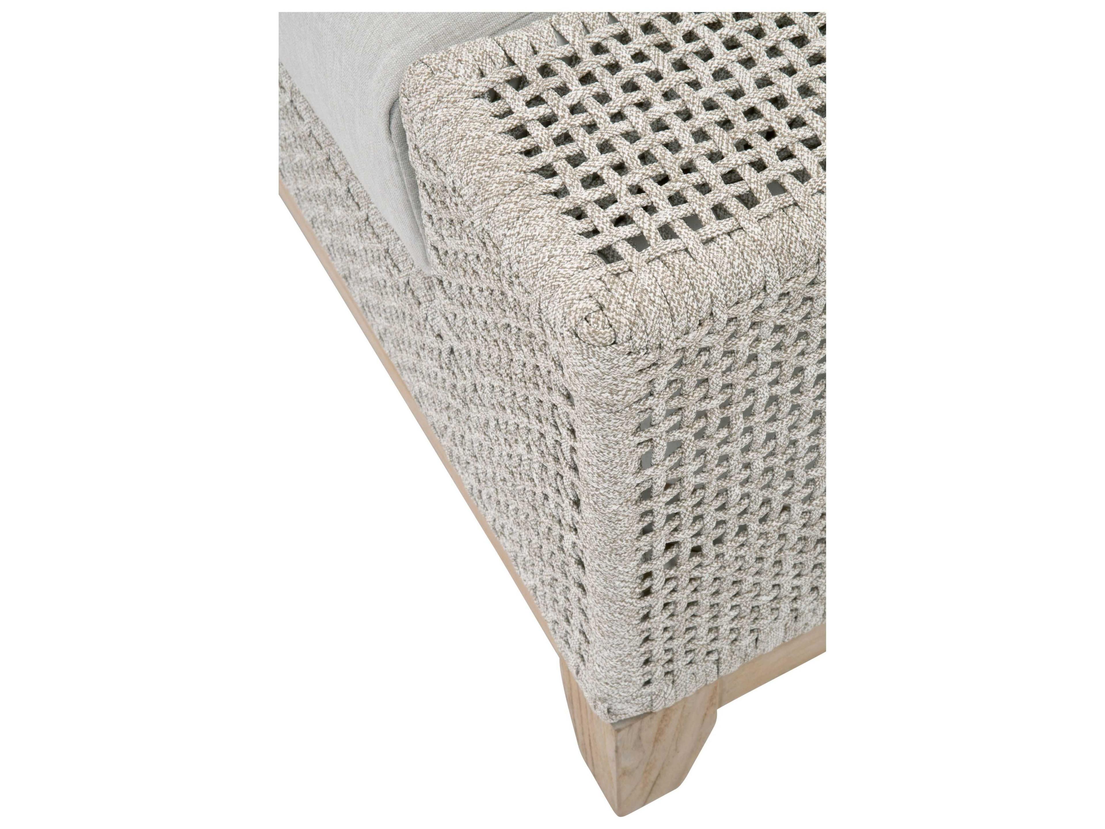 Luxecor Respite Outdoor Rope Taupe & White Flat / Pumice Cushion Ottoman