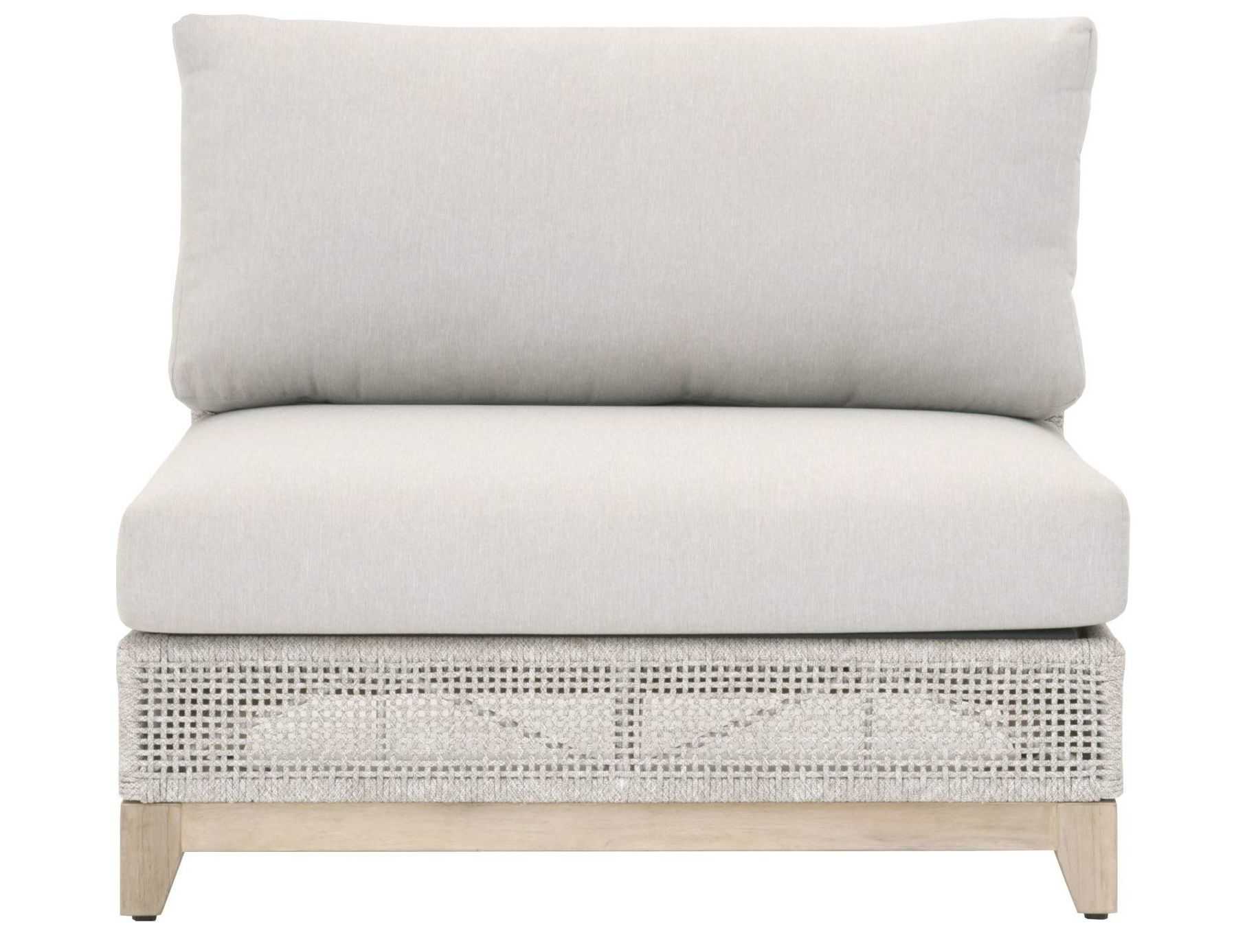 Luxecor Respite Outdoor Rope Taupe & White Flat / Pumice Cushion Modular Chair