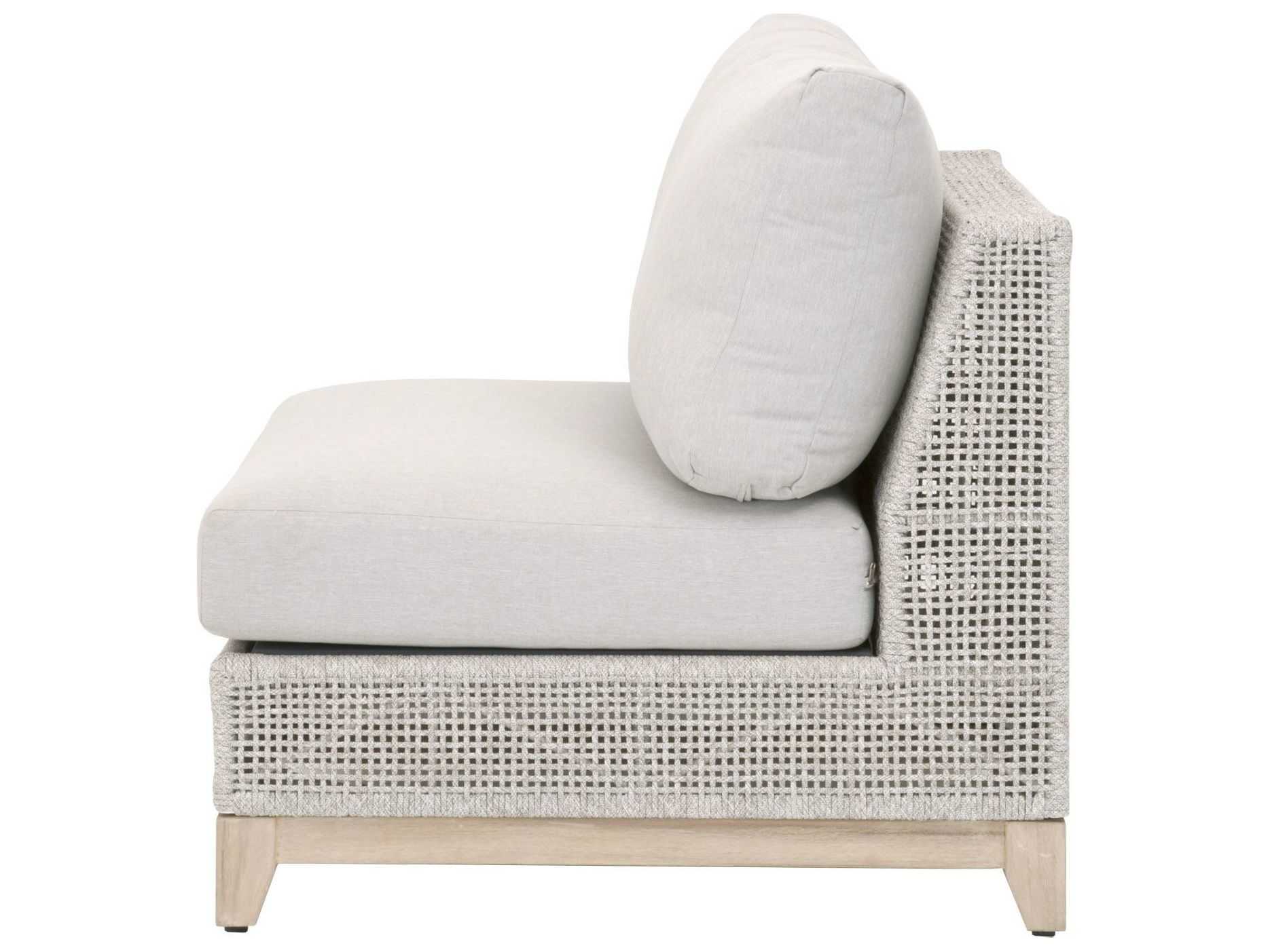 Luxecor Respite Outdoor Rope Taupe & White Flat / Pumice Cushion Modular Chair