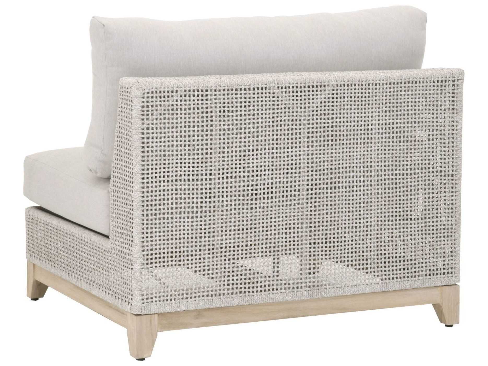 Luxecor Respite Outdoor Rope Taupe & White Flat / Pumice Cushion Modular Chair