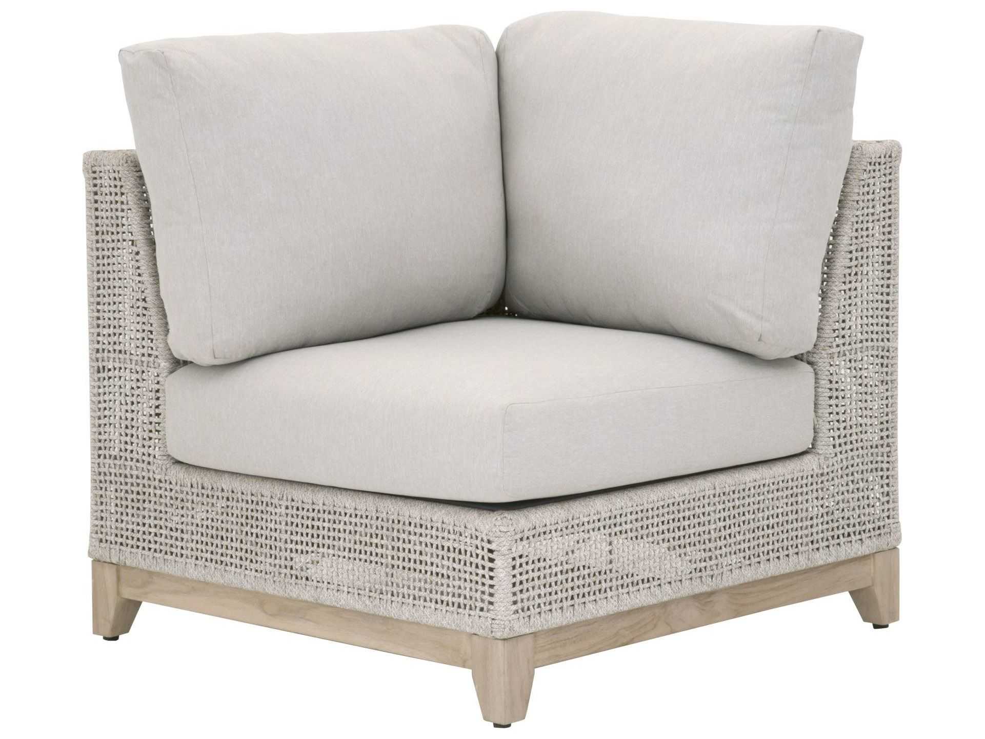 Luxecor Respite Outdoor Rope Taupe & White Flat / Pumice Cushion Modular Corner Chair