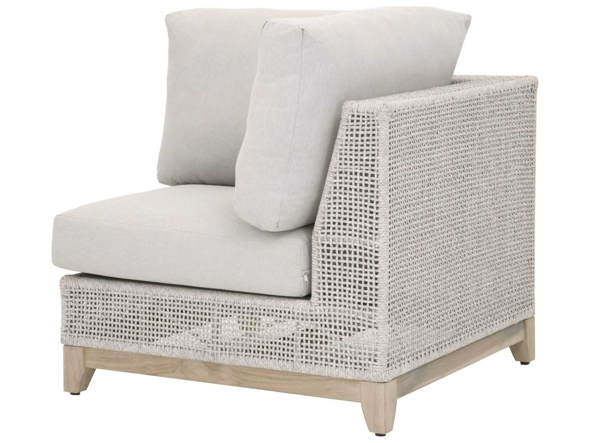 Luxecor Respite Outdoor Rope Taupe & White Flat / Pumice Cushion Modular Corner Chair