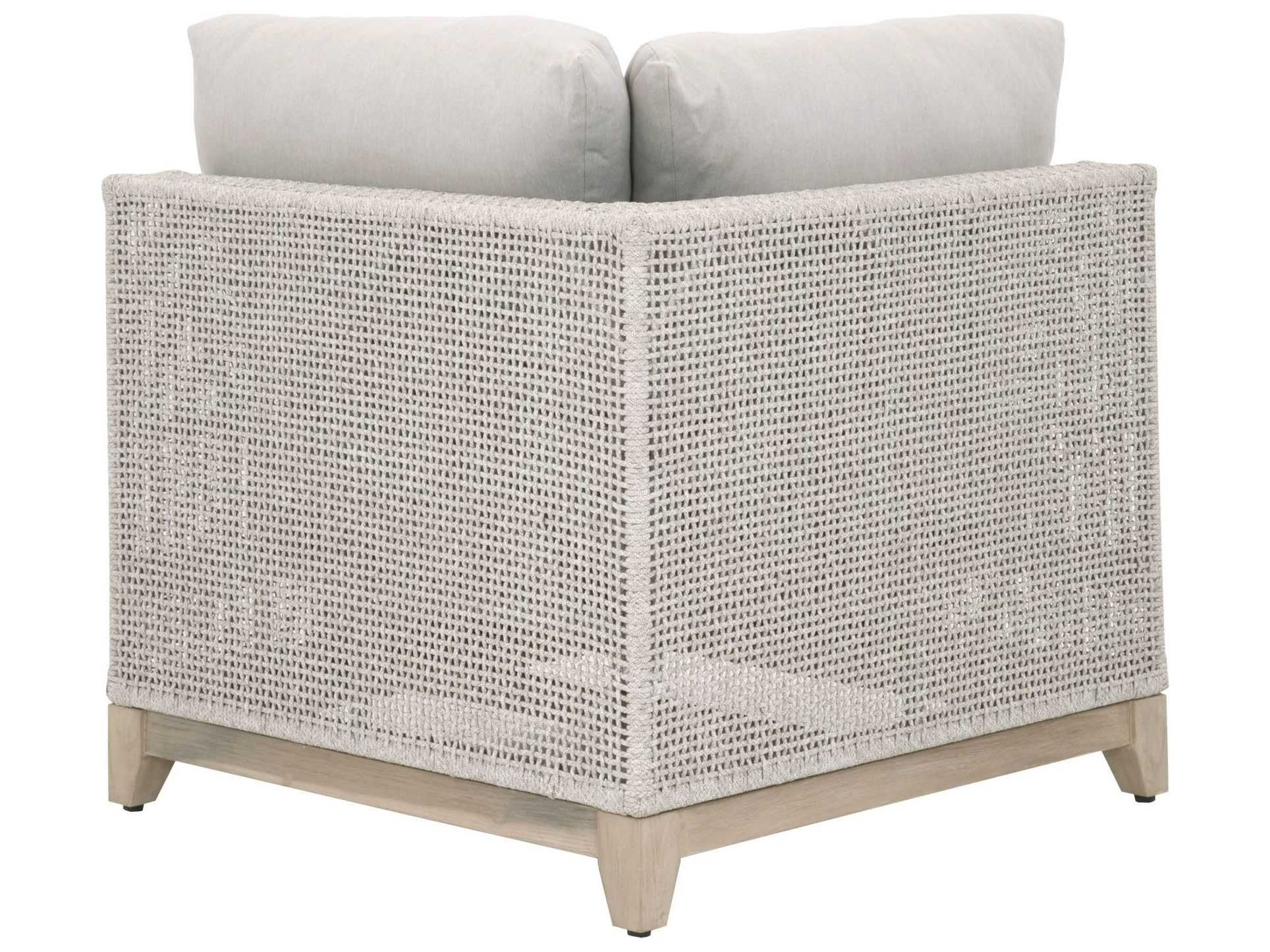 Luxecor Respite Outdoor Rope Taupe & White Flat / Pumice Cushion Modular Corner Chair