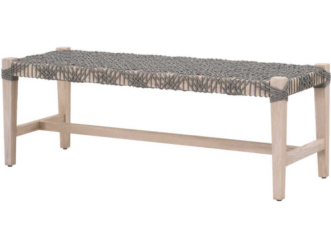 Luxecor Respite Outdoor Rope Dove Flat / Gray Teak Costa Bench