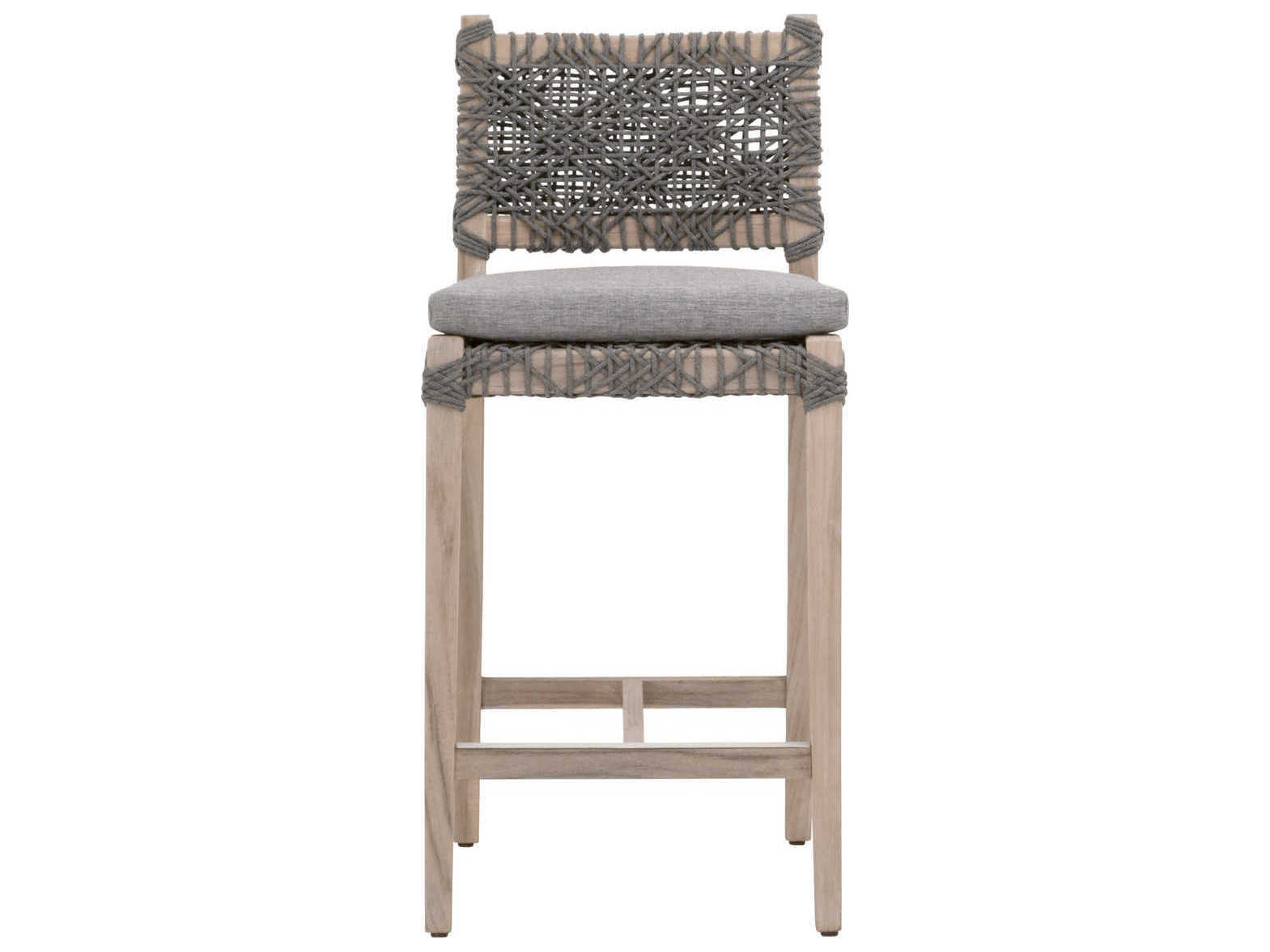Luxecor Respite Outdoor Rope Dove Flat / Performance Gray Teak Costa Counter Stool