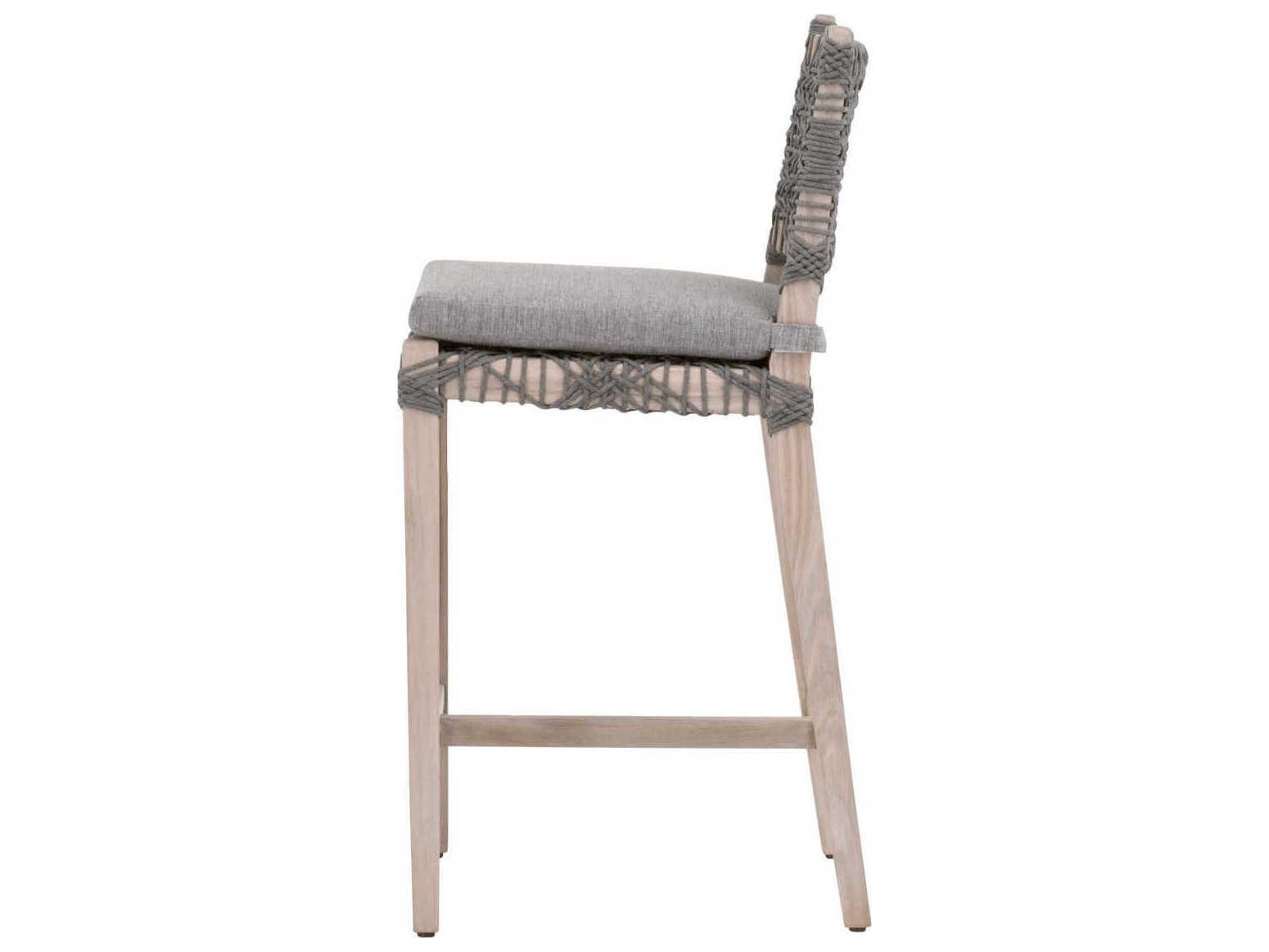 Luxecor Respite Outdoor Rope Dove Flat / Performance Gray Teak Costa Counter Stool