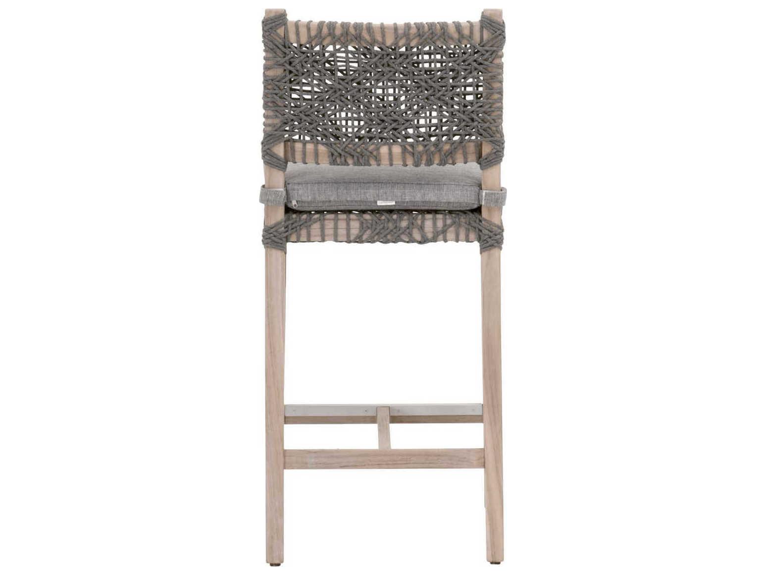 Luxecor Respite Outdoor Rope Dove Flat / Performance Gray Teak Costa Counter Stool