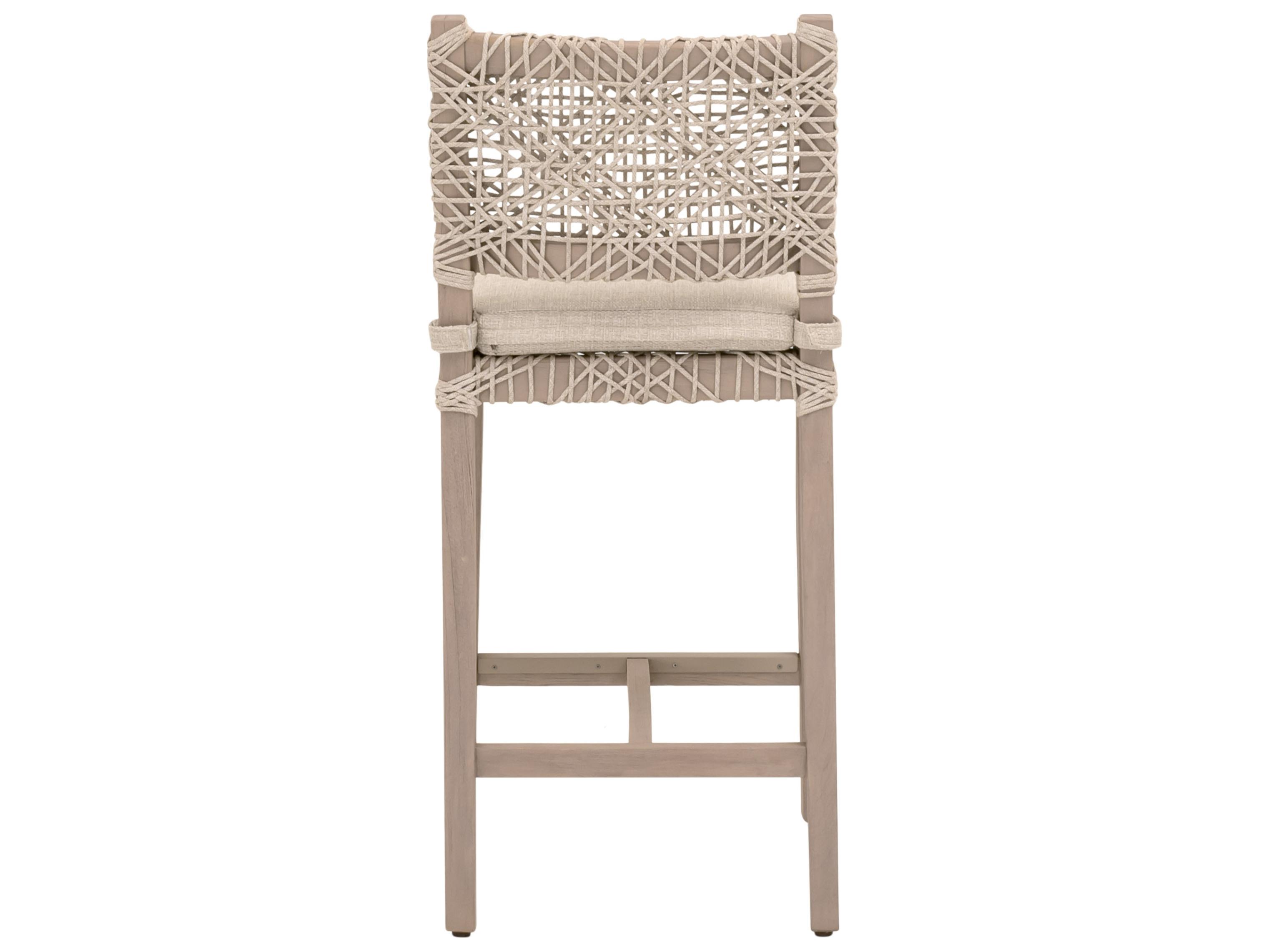 Essentials for Living Outdoor Woven - Outdoor Costa Wood Cushion Counter Stool