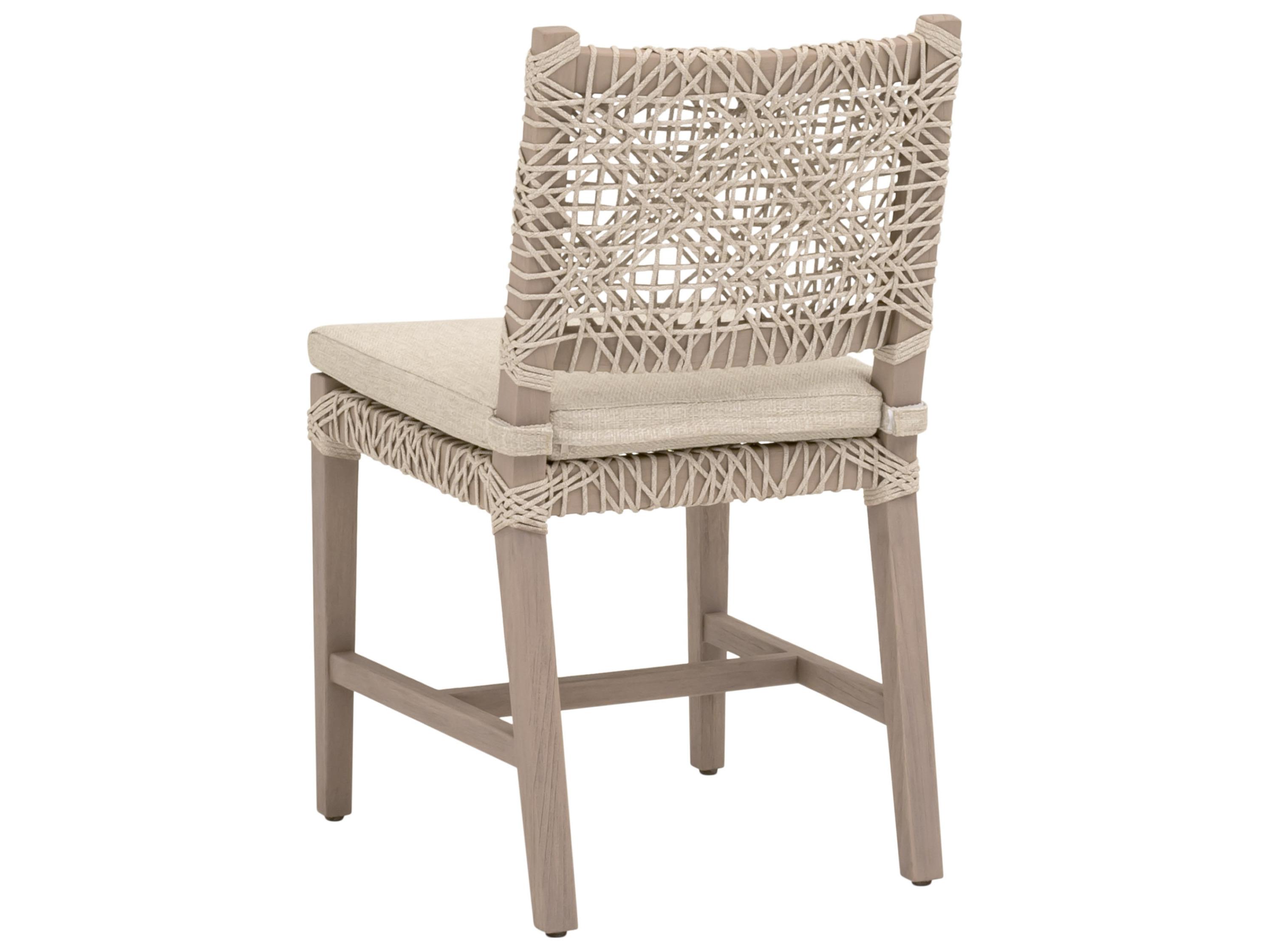 Essentials for Living Outdoor Woven - Outdoor Costa Wood Cushion Dining Chair Set of 2