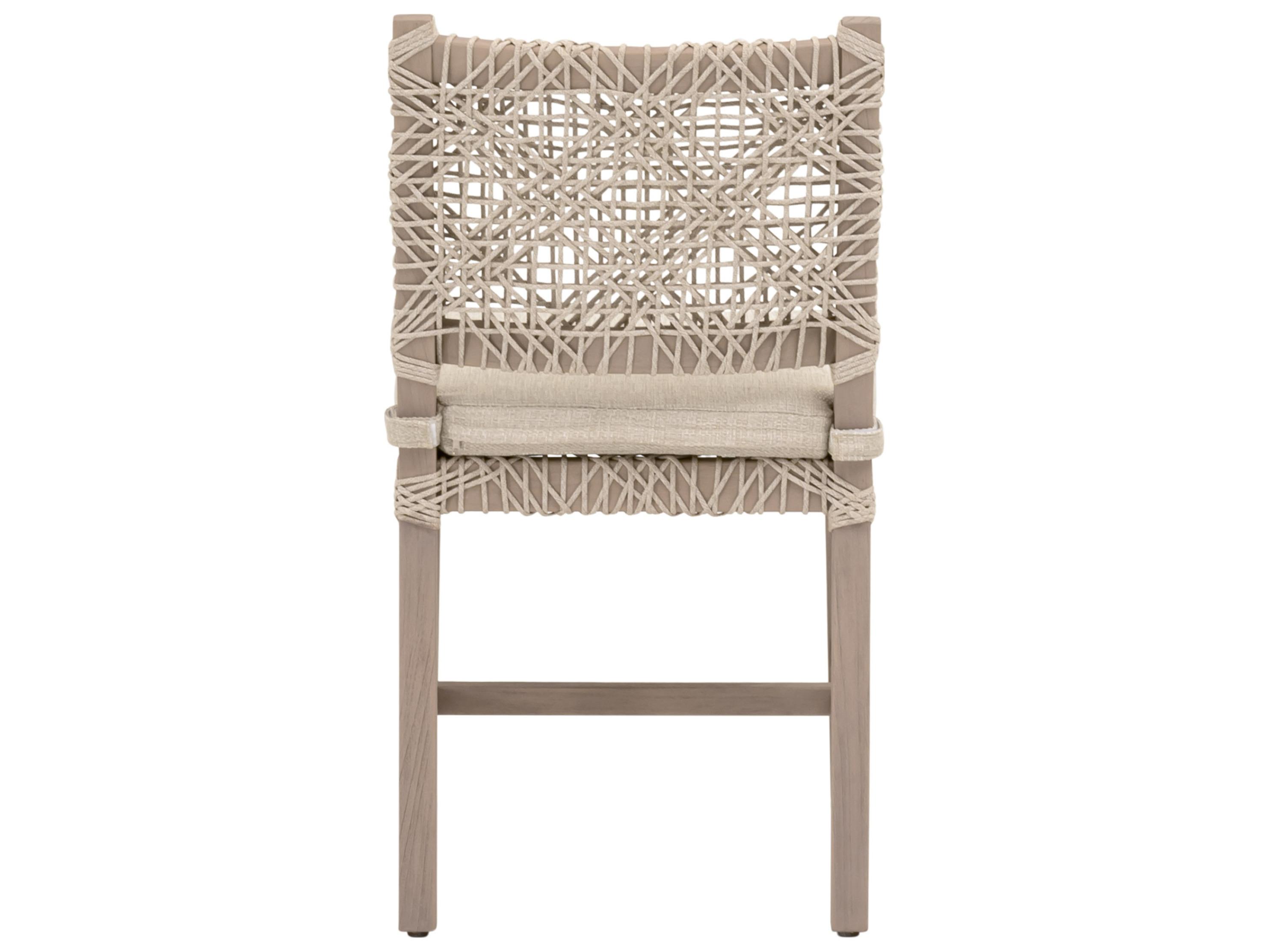 Essentials for Living Outdoor Woven - Outdoor Costa Wood Cushion Dining Chair Set of 2