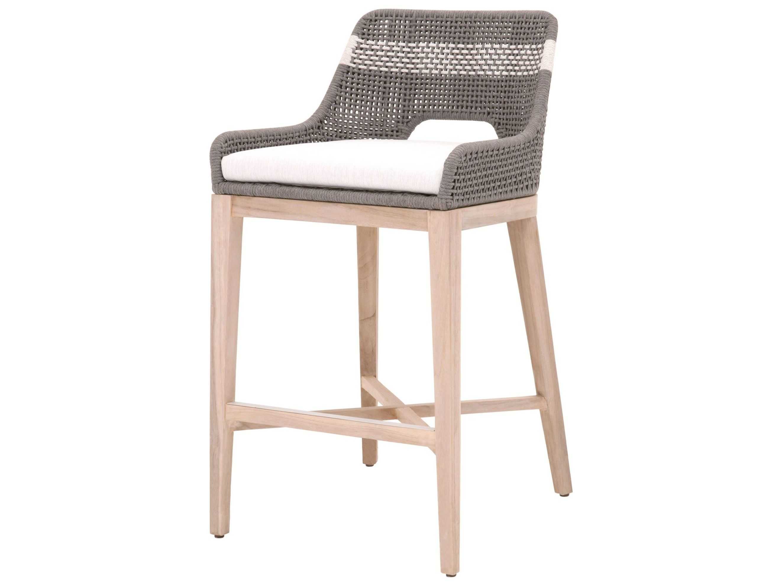 Luxecor Respite Outdoor Rope Dove Flat / White Speckle Cushion Bar Stool