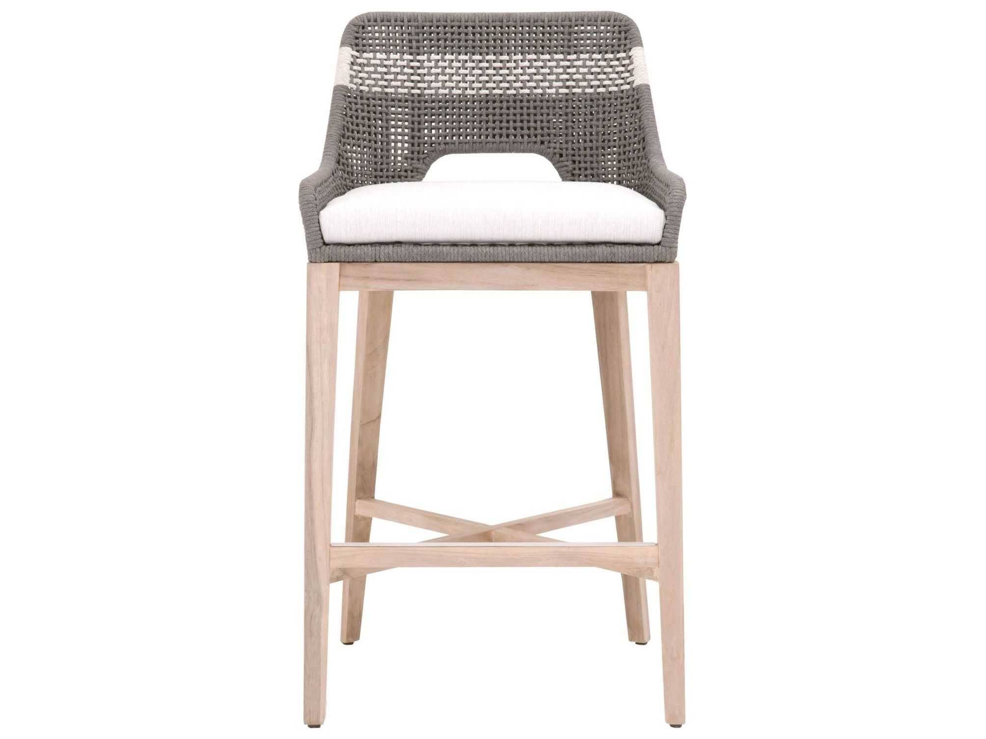 Luxecor Respite Outdoor Rope Dove Flat / White Speckle Cushion Bar Stool