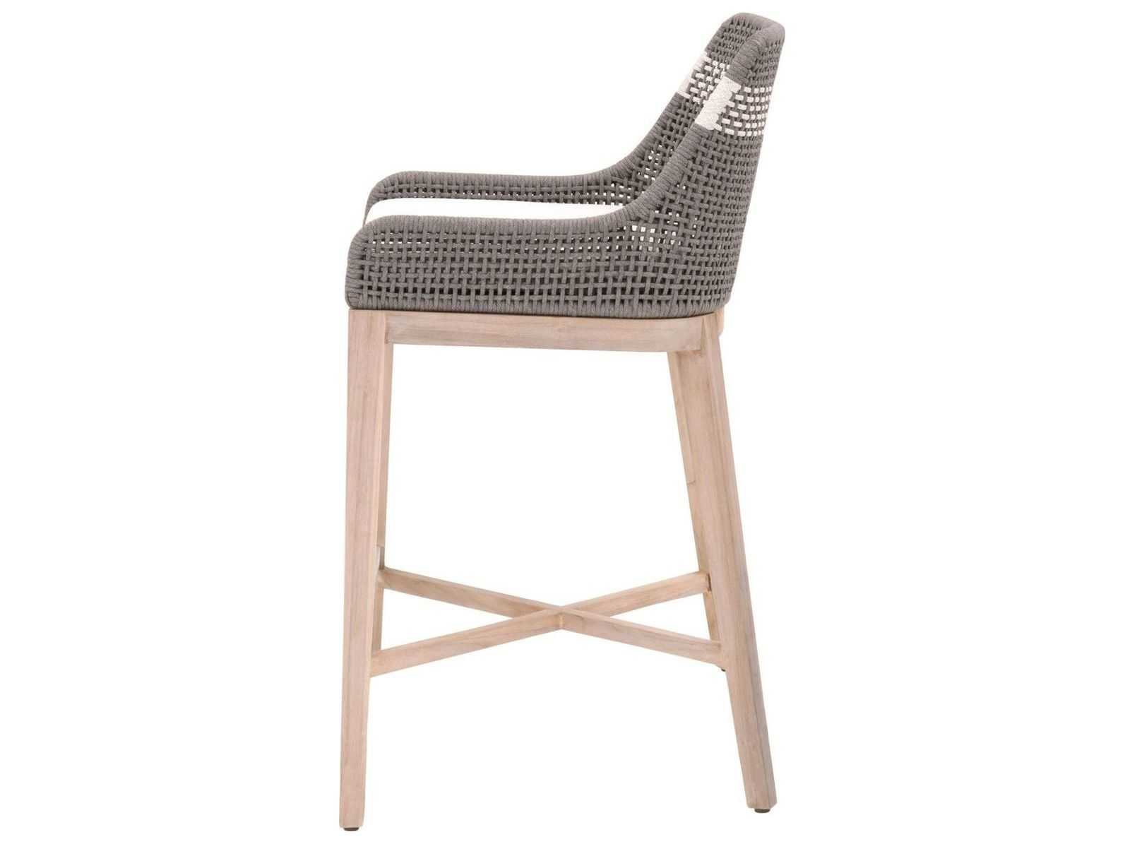 Luxecor Respite Outdoor Rope Dove Flat / White Speckle Cushion Bar Stool