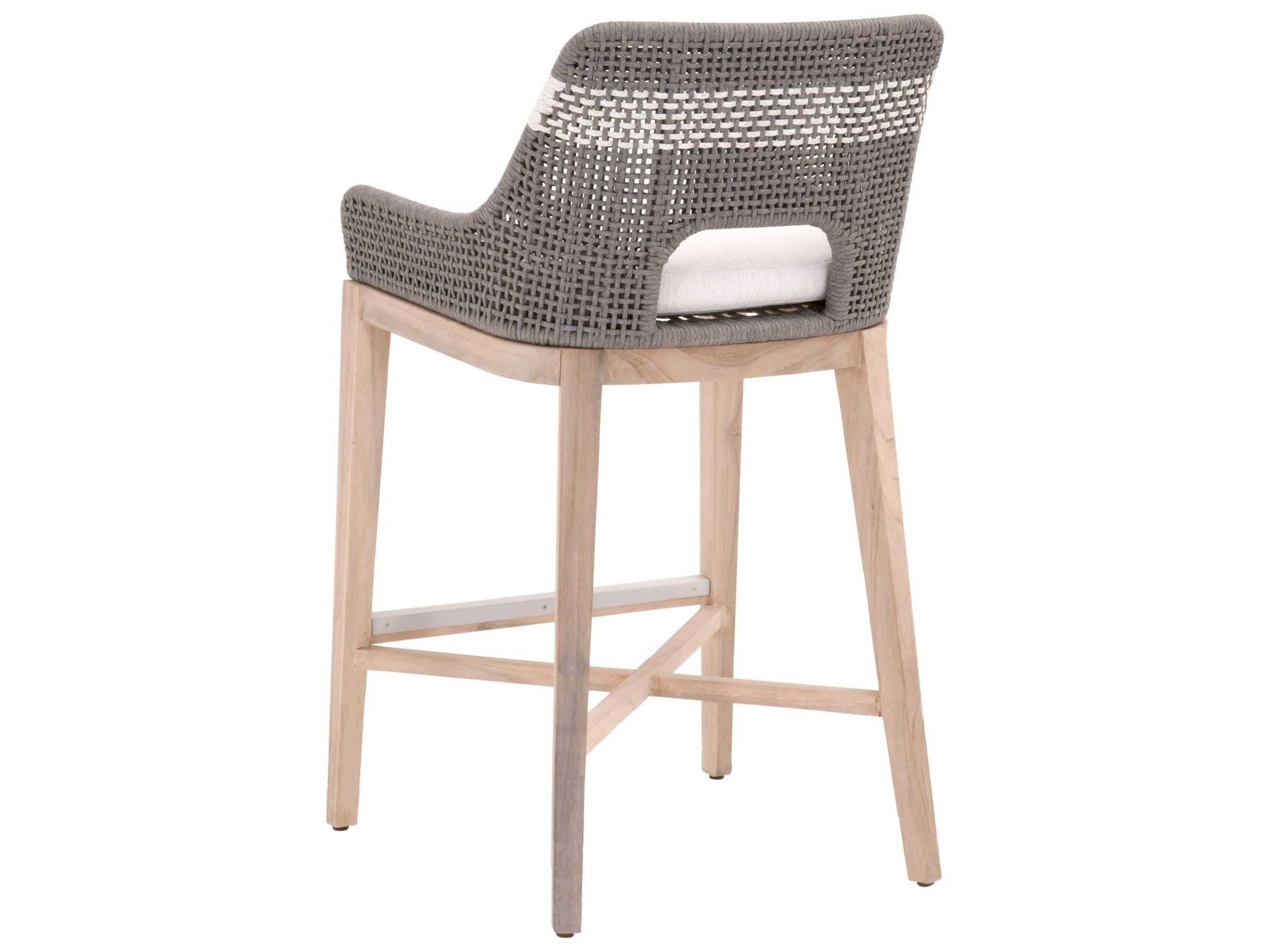 Luxecor Respite Outdoor Rope Dove Flat / White Speckle Cushion Bar Stool
