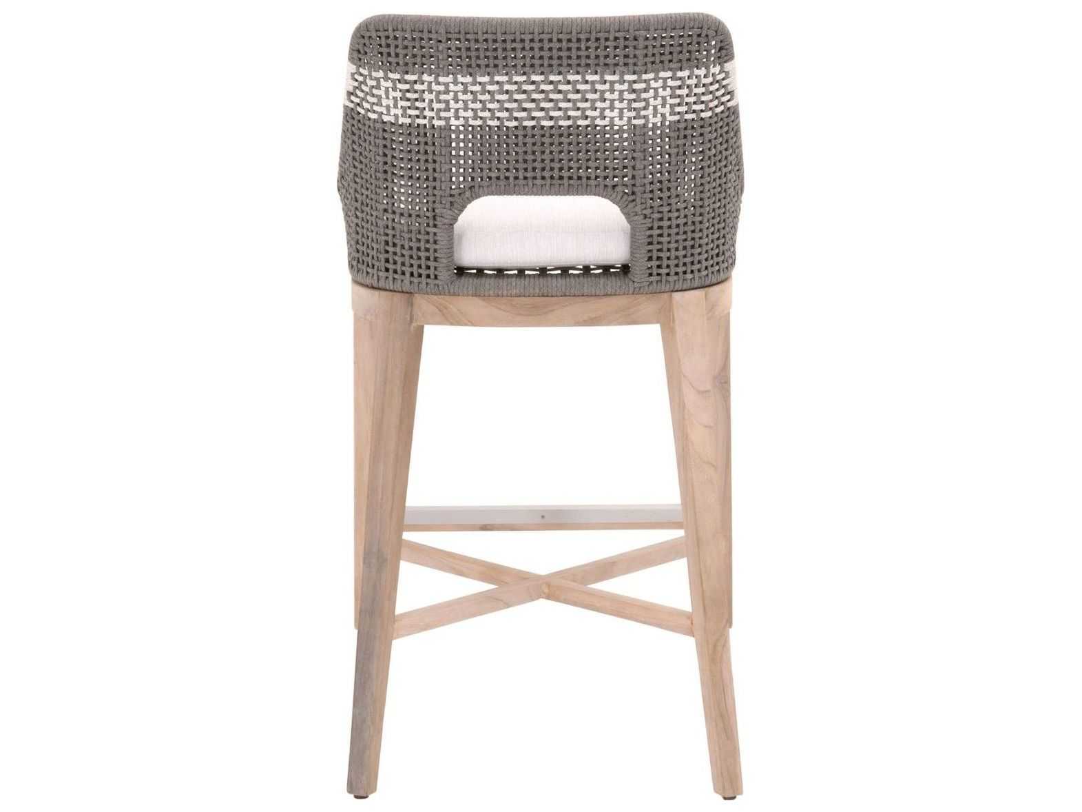 Luxecor Respite Outdoor Rope Dove Flat / White Speckle Cushion Bar Stool