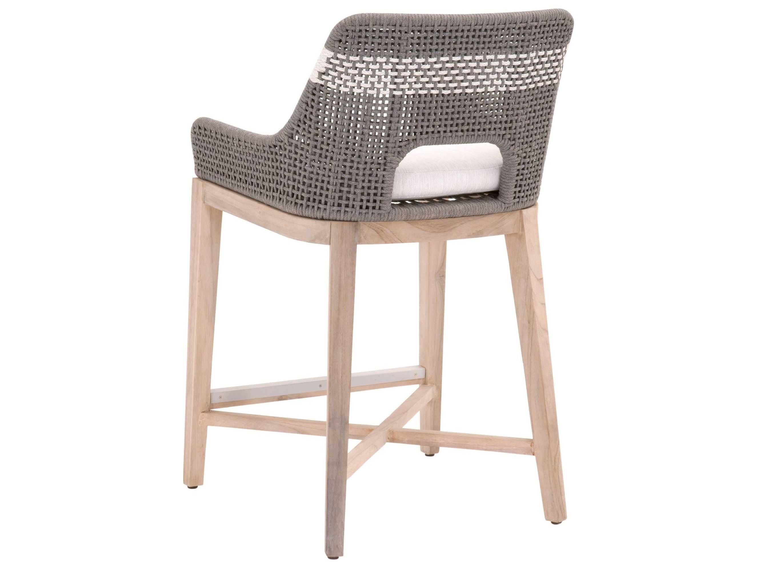 Luxecor Respite Outdoor Rope Dove Flat / White Speckle Cushion Counter Stool