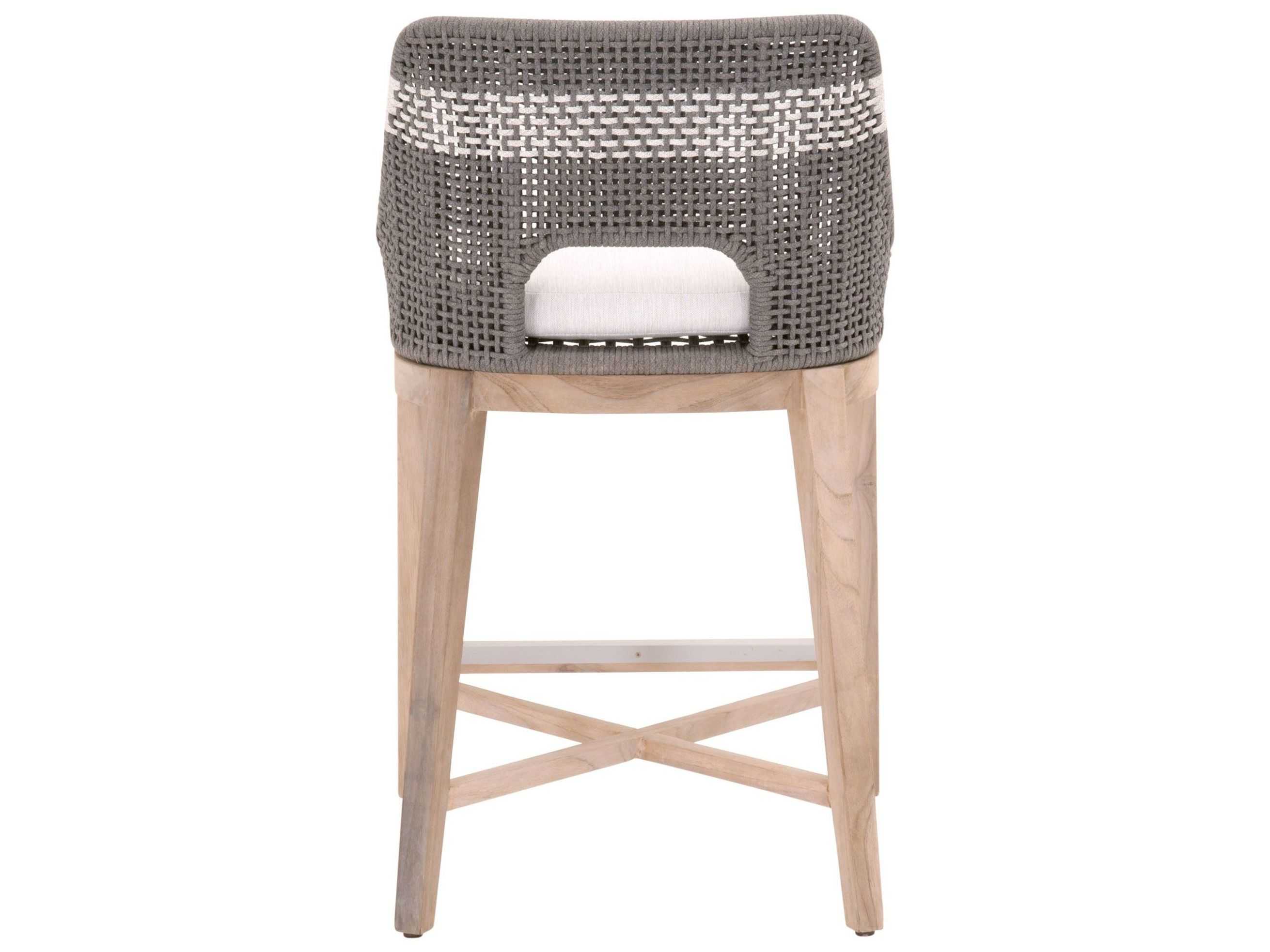 Luxecor Respite Outdoor Rope Dove Flat / White Speckle Cushion Counter Stool