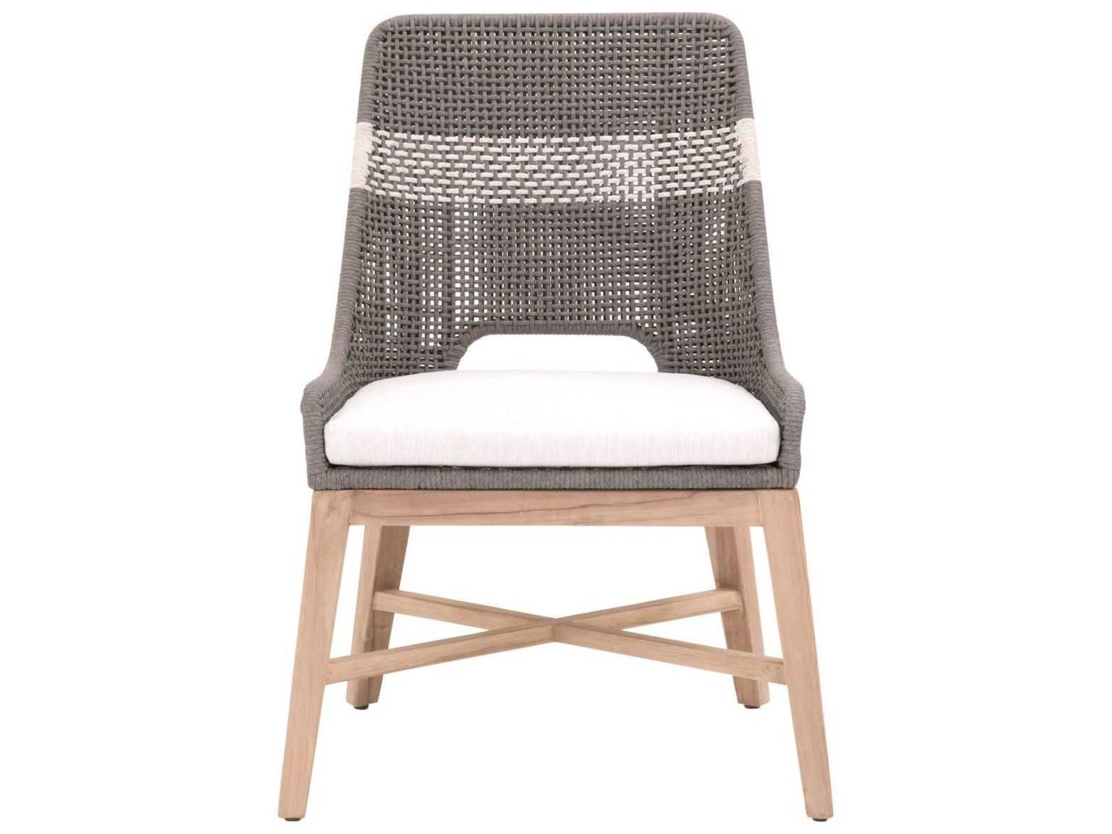 Luxecor Respite Outdoor Rope Dove Flat / White Speckle Cushion Dining Chair Set of 2