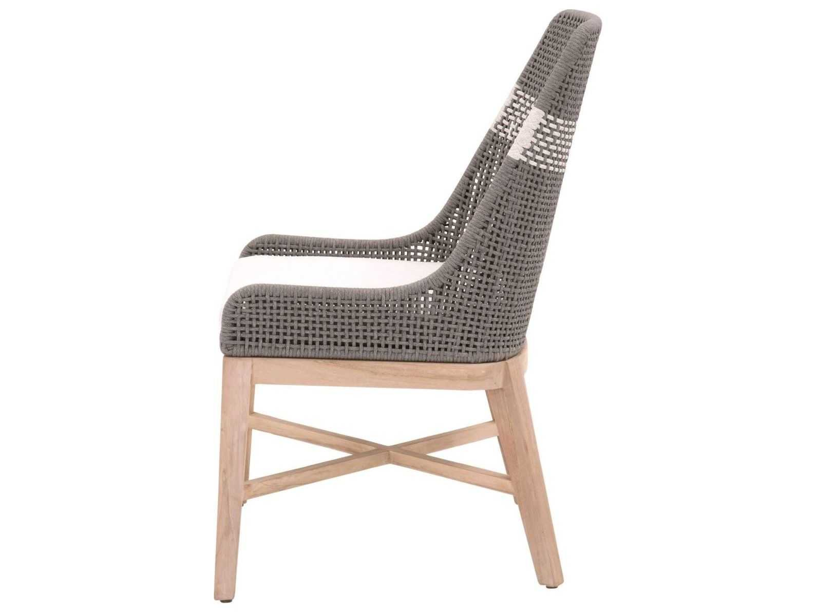 Luxecor Respite Outdoor Rope Dove Flat / White Speckle Cushion Dining Chair Set of 2