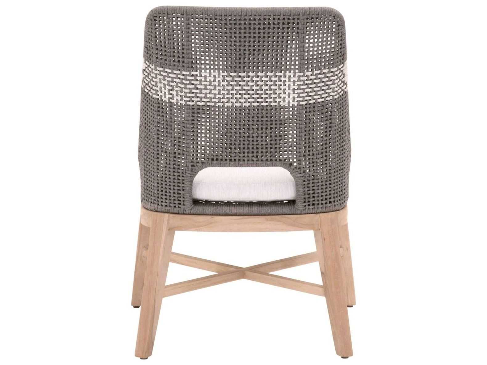 Luxecor Respite Outdoor Rope Dove Flat / White Speckle Cushion Dining Chair Set of 2