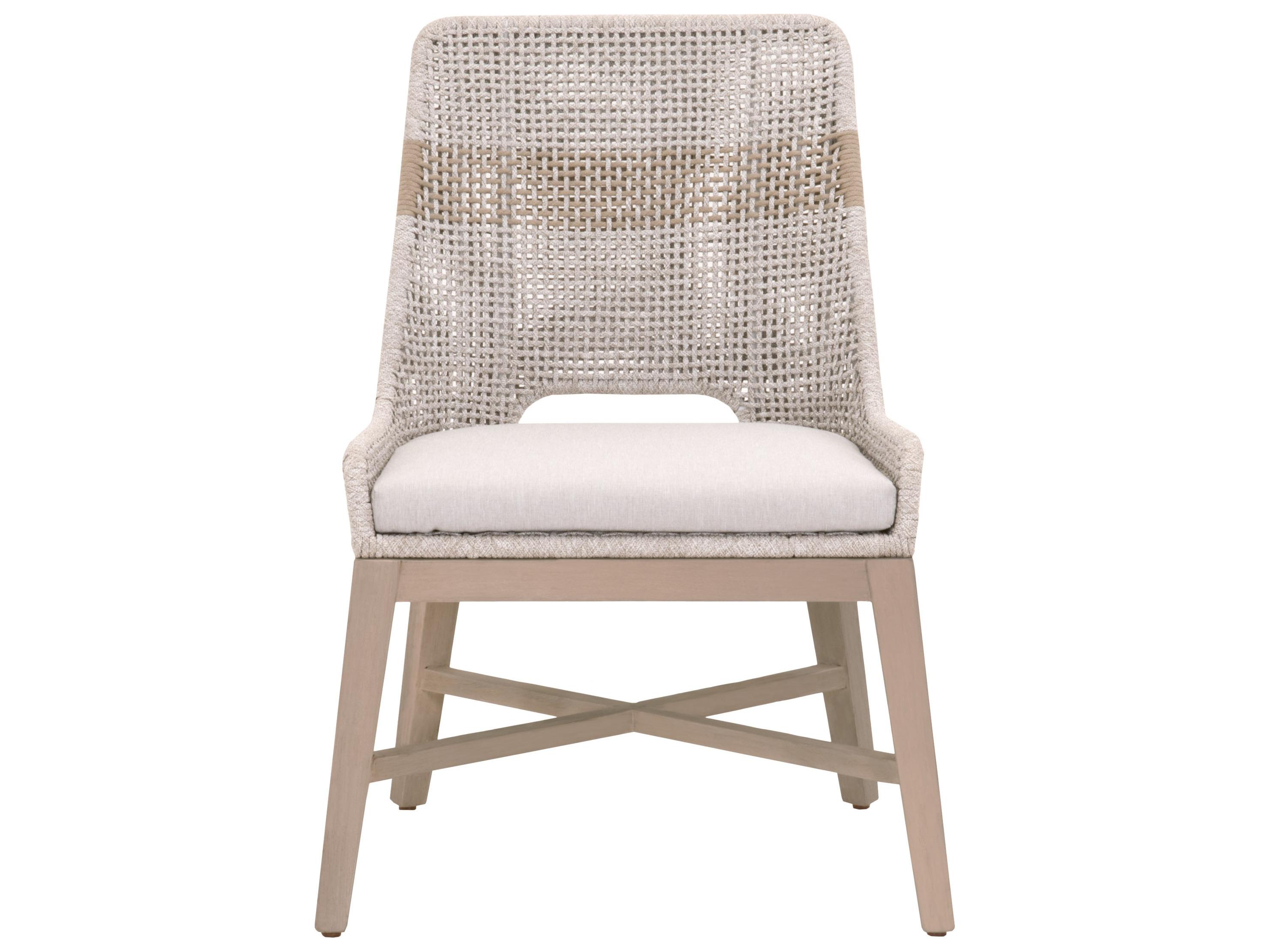 Essentials for Living Outdoor Woven - Outdoor Tapestry Wood Cushion Dining Chair Set of 2