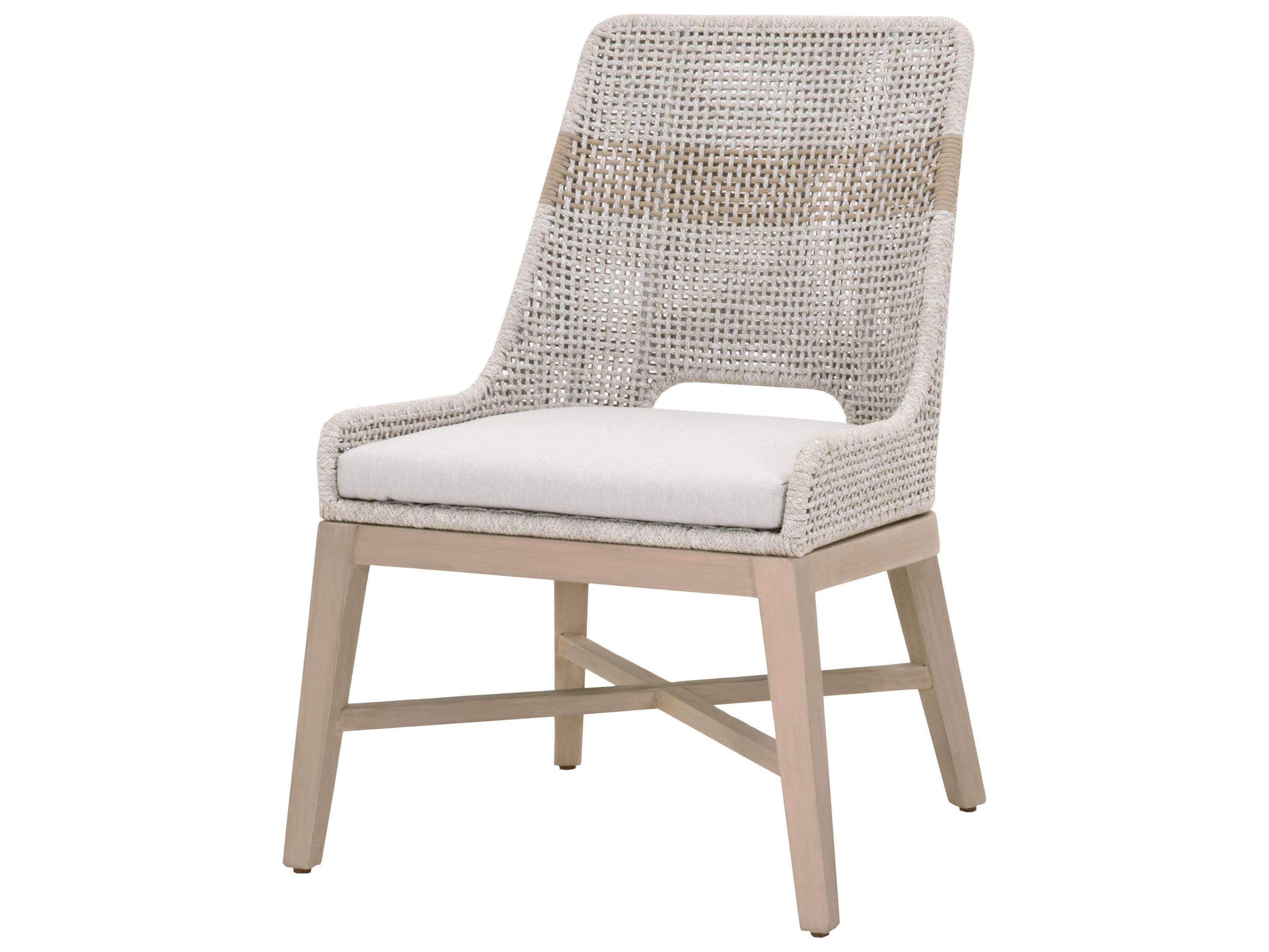 Essentials for Living Outdoor Woven - Outdoor Tapestry Wood Cushion Dining Chair Set of 2