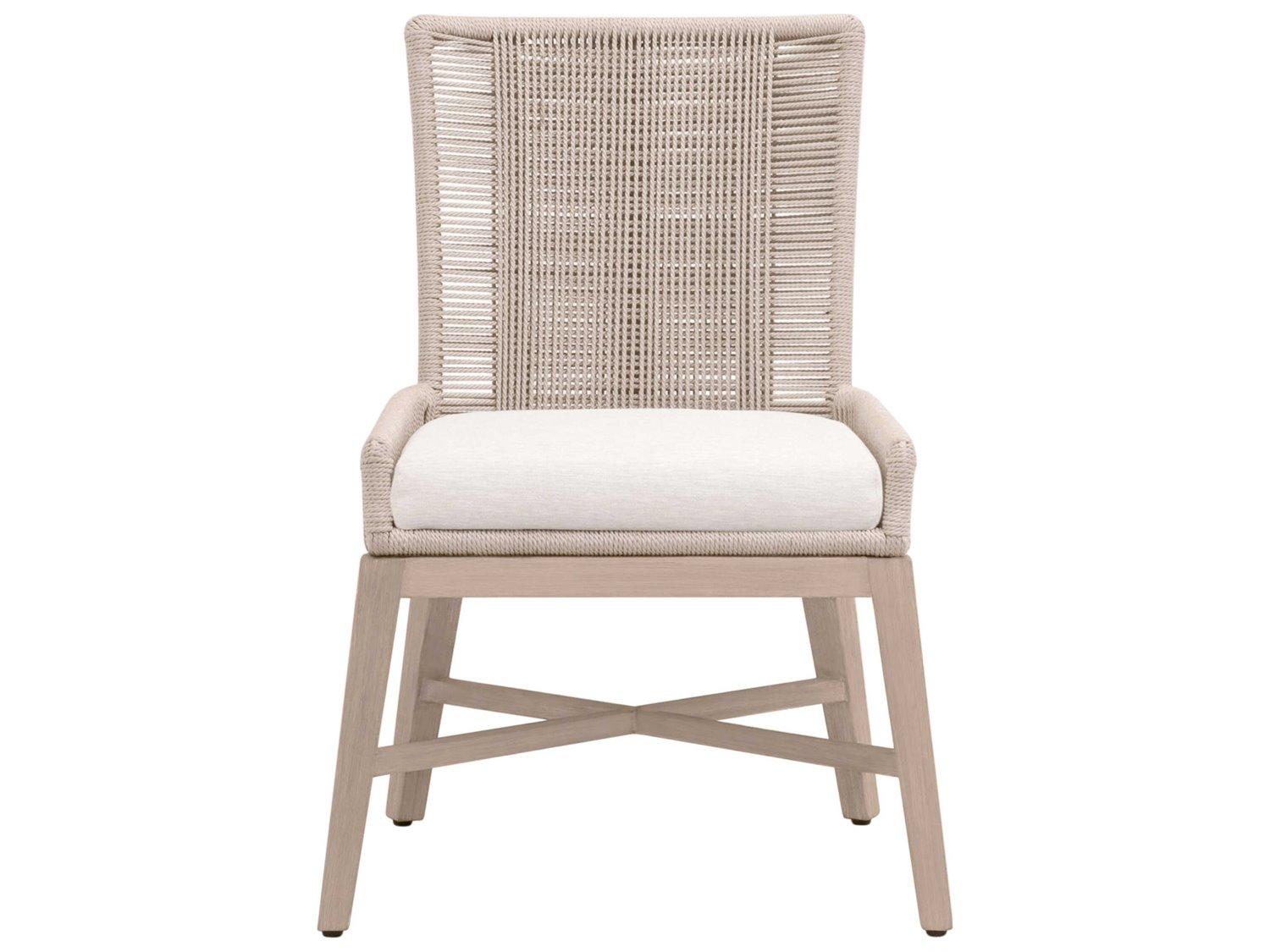Essentials for Living Woven-Outdoor Teak Cushion Dining Chair, Set of 2
