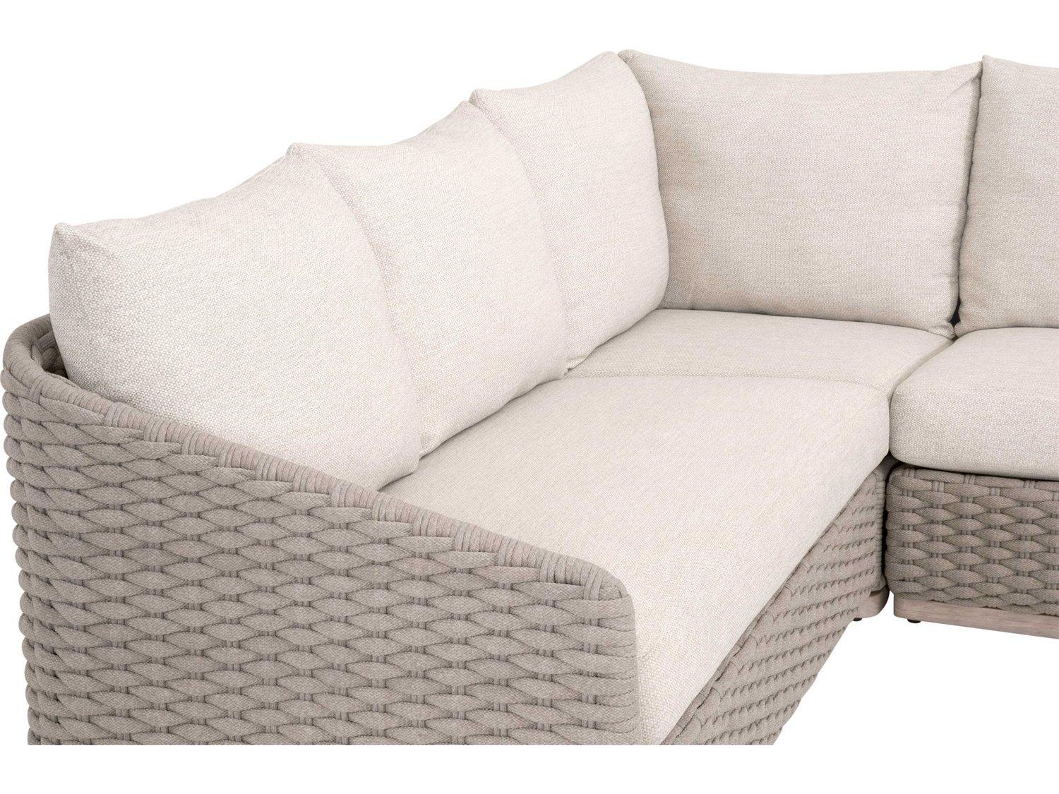 Essentials for Living Woven-Outdoor Rope Cushion Loveseat