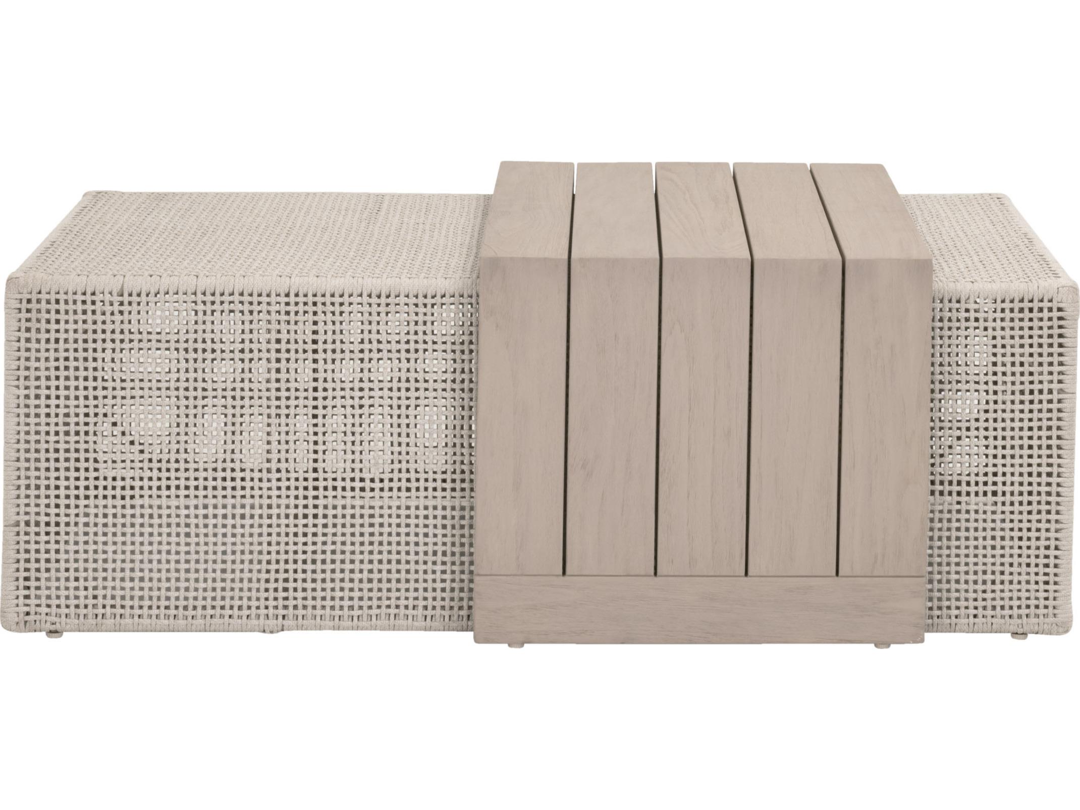Essentials for Living Outdoor Woven - Outdoor Rhode Wood Rectangular Coffee Table