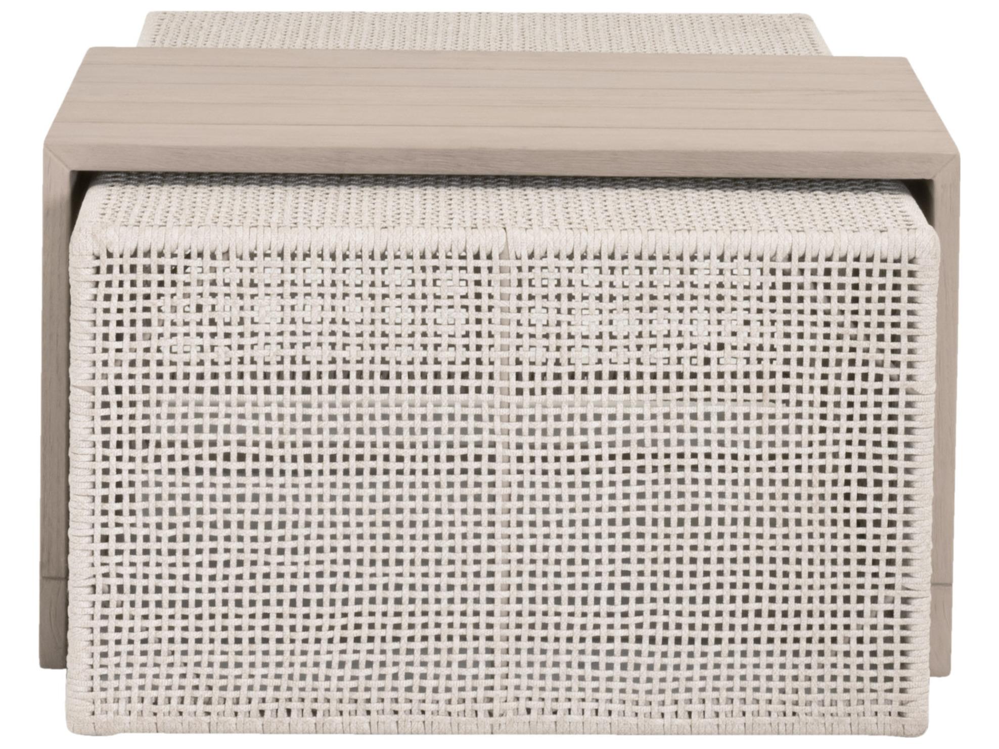 Essentials for Living Outdoor Woven - Outdoor Rhode Wood Rectangular Coffee Table