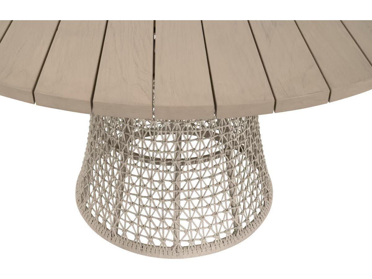 Essentials for Living Outdoor Woven - Outdoor Knit Wood Round Dining Table