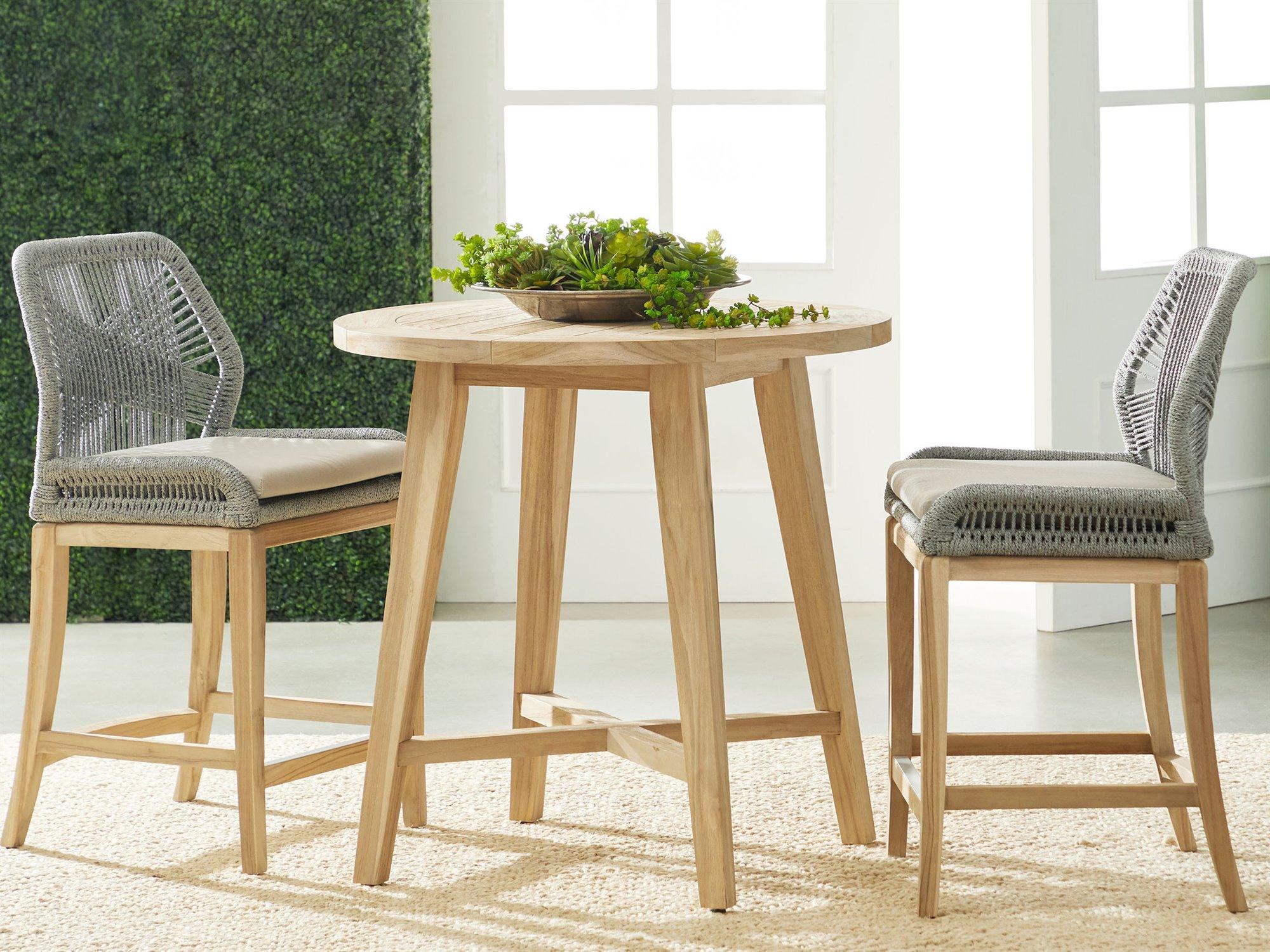 Essentials for Living Outdoor Woven - Outdoor Gray Solid Wood Dining Set