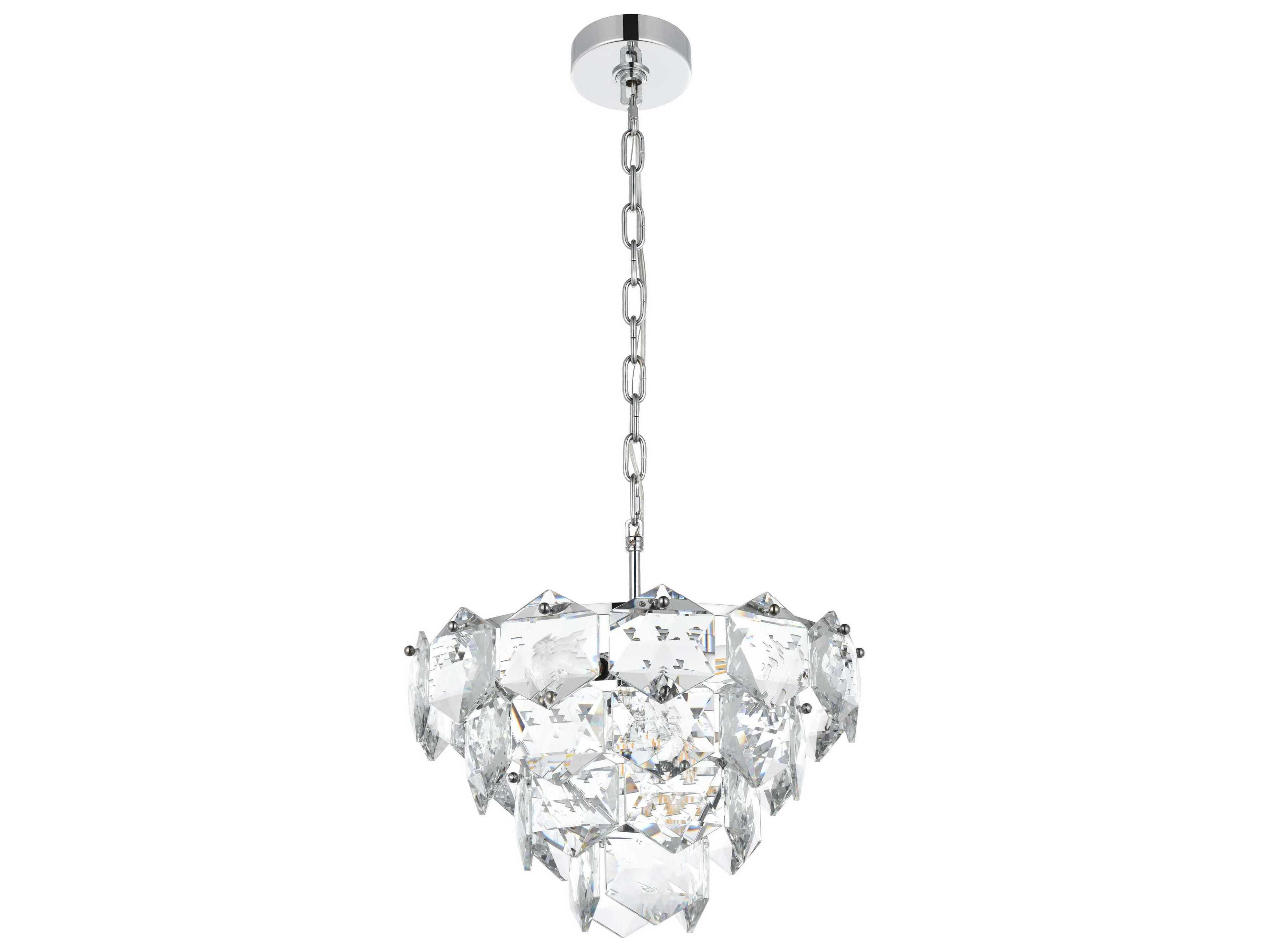 Elegant Lighting Adaline 6-Light Chrome Tiered Chandelier