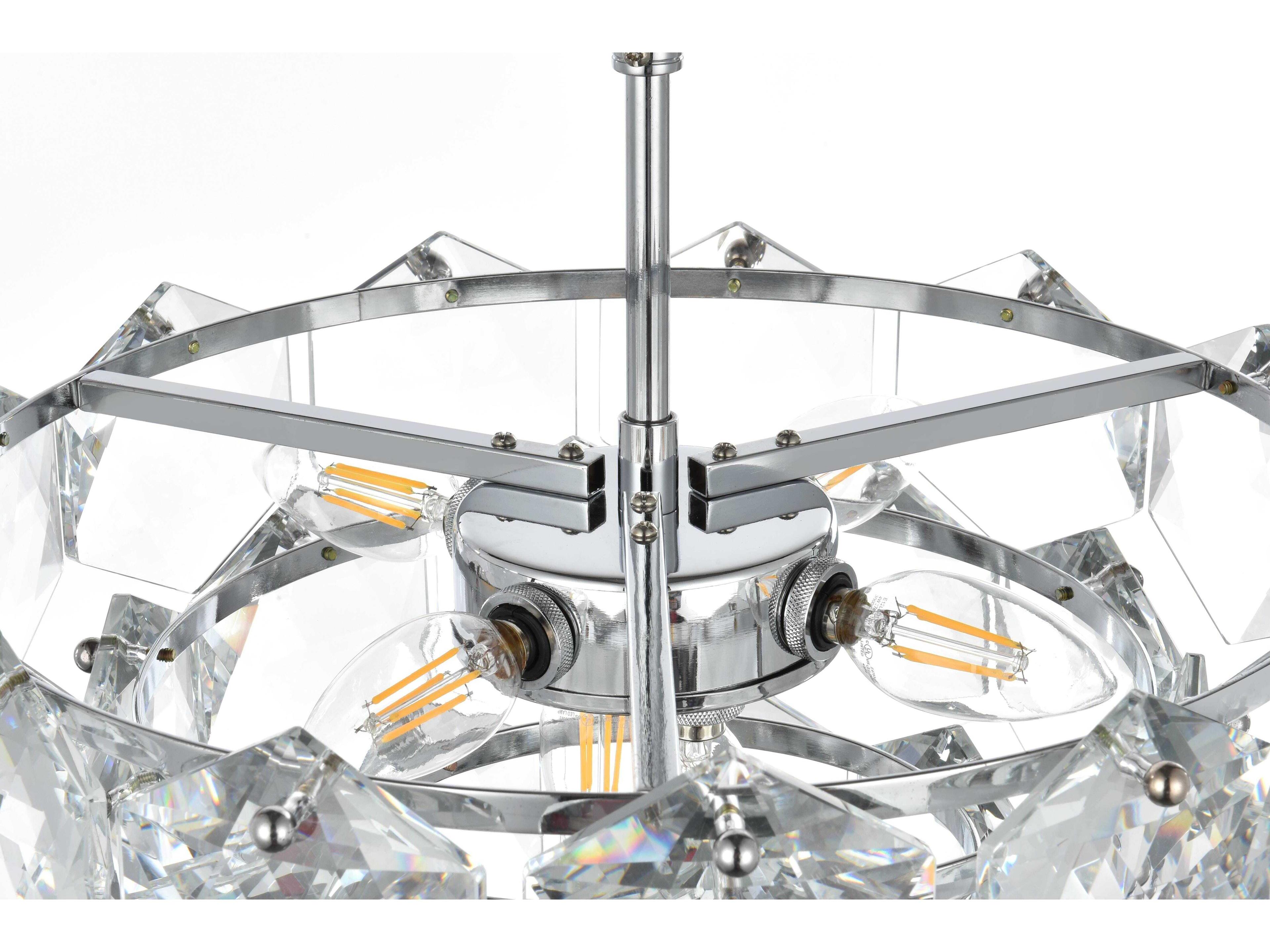 Elegant Lighting Adaline 6-Light Chrome Tiered Chandelier