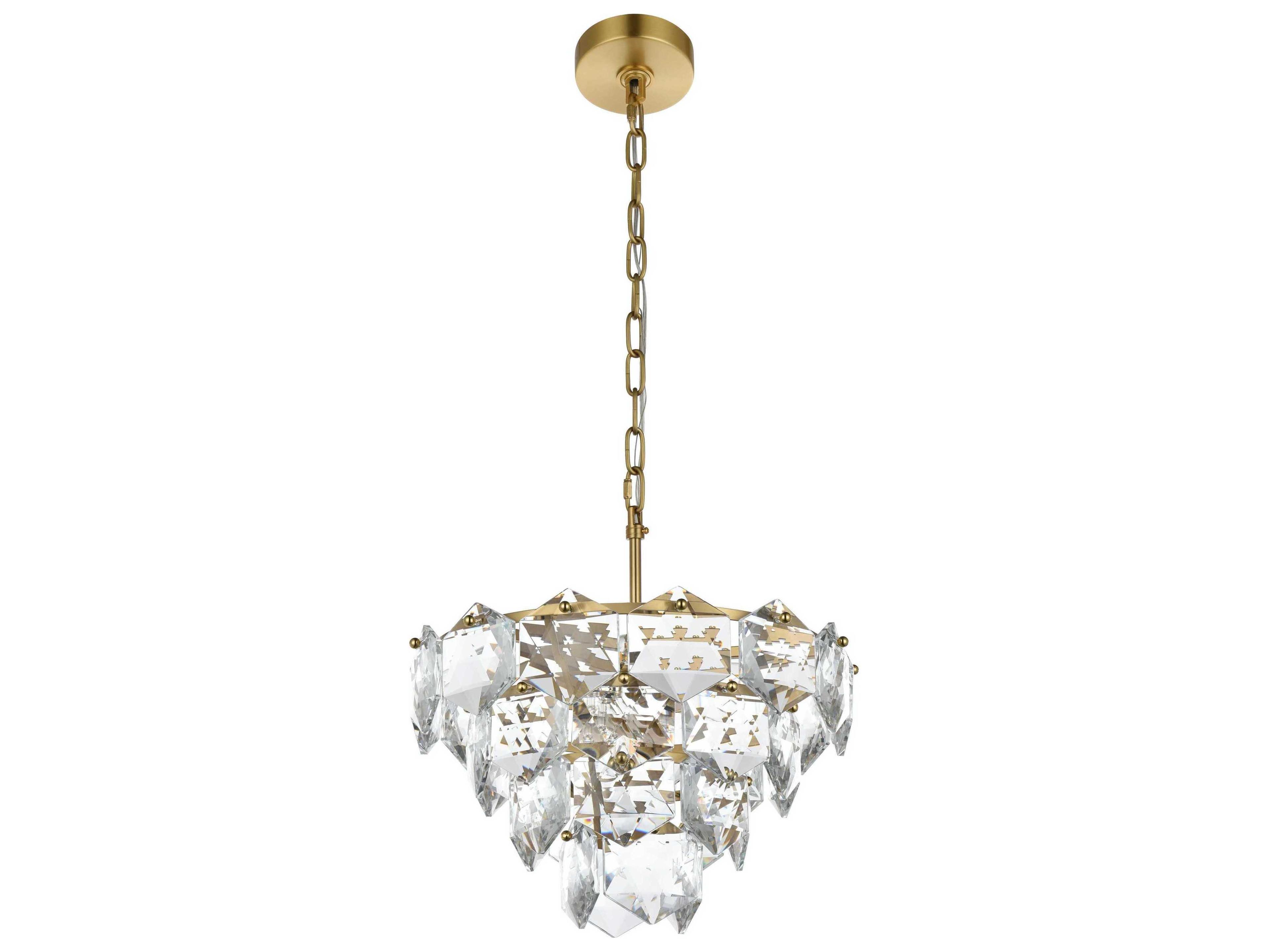Elegant Lighting Adaline 6-Light Satin Gold Tiered Chandelier