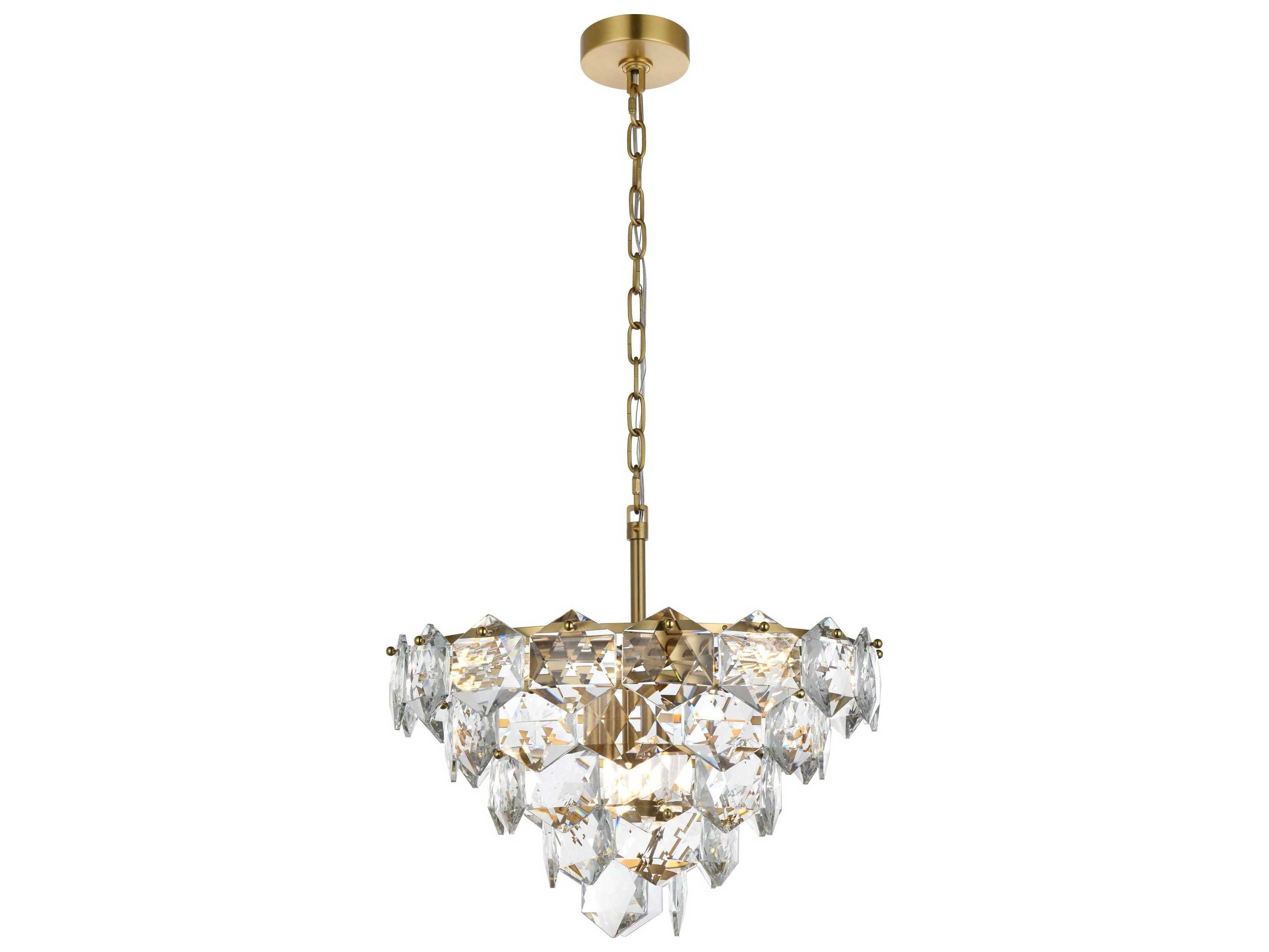 Elegant Lighting Adaline 8-Light Satin Gold Tiered Chandelier