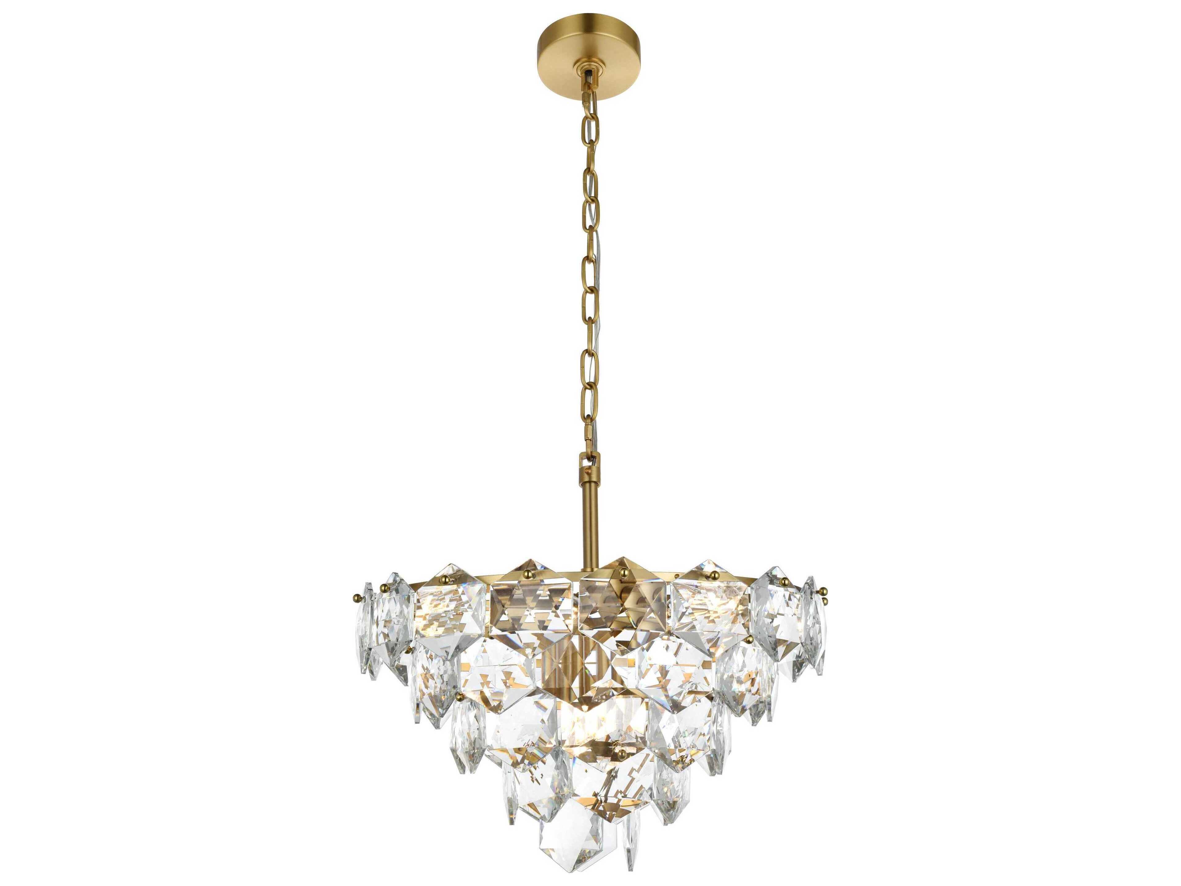 Elegant Lighting Adaline 8-Light Satin Gold Tiered Chandelier