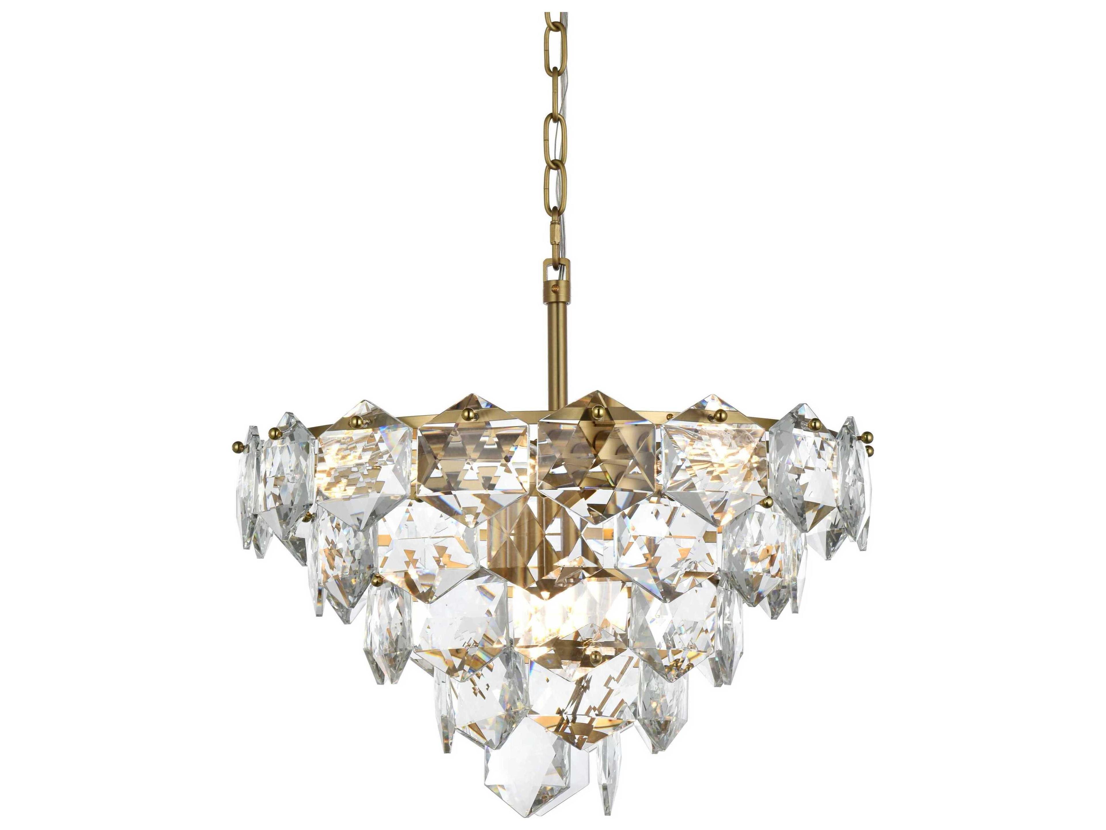 Elegant Lighting Adaline 8-Light Satin Gold Tiered Chandelier