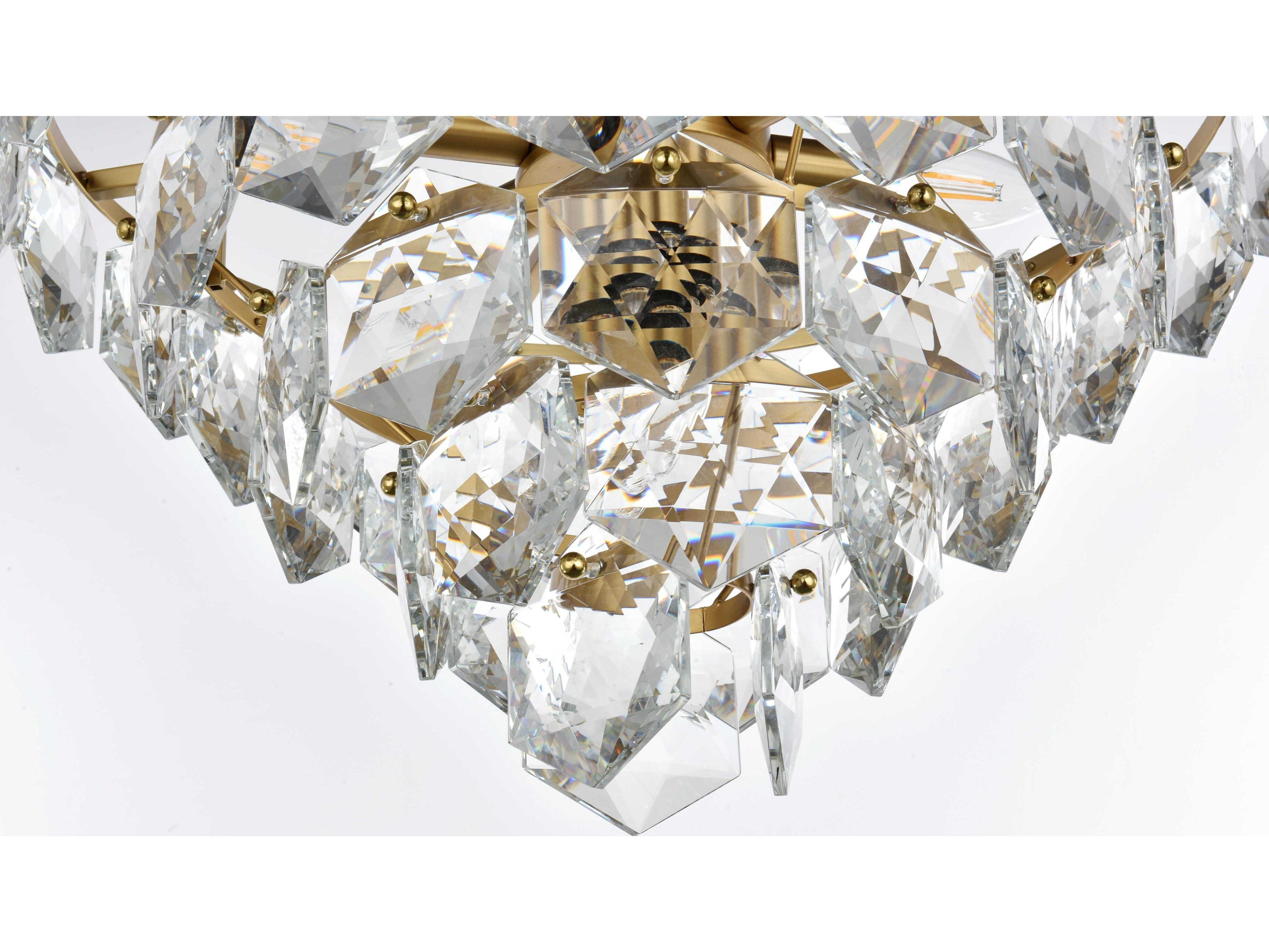 Elegant Lighting Adaline 8-Light Satin Gold Tiered Chandelier