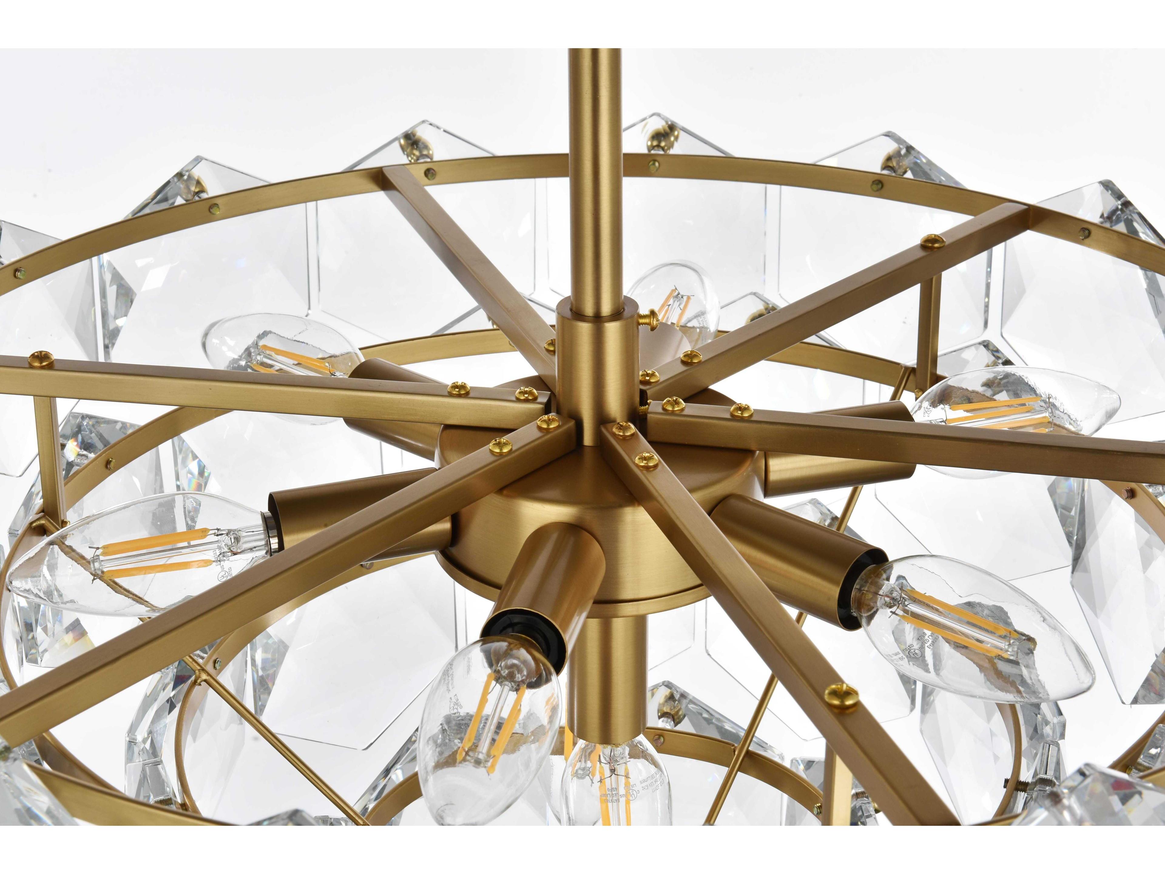 Elegant Lighting Adaline 8-Light Satin Gold Tiered Chandelier