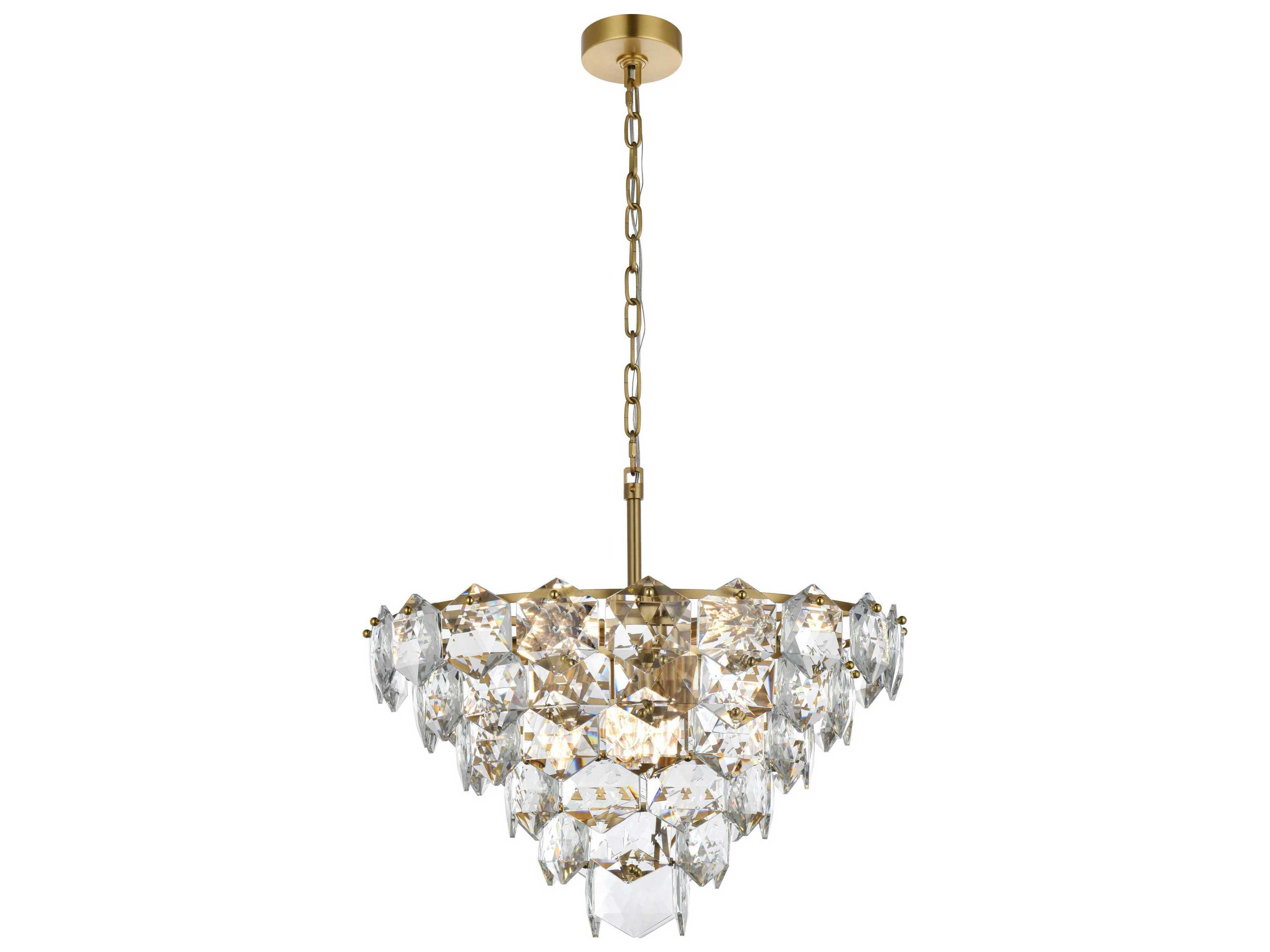Elegant Lighting Adaline 11-Light Satin Gold Tiered Chandelier